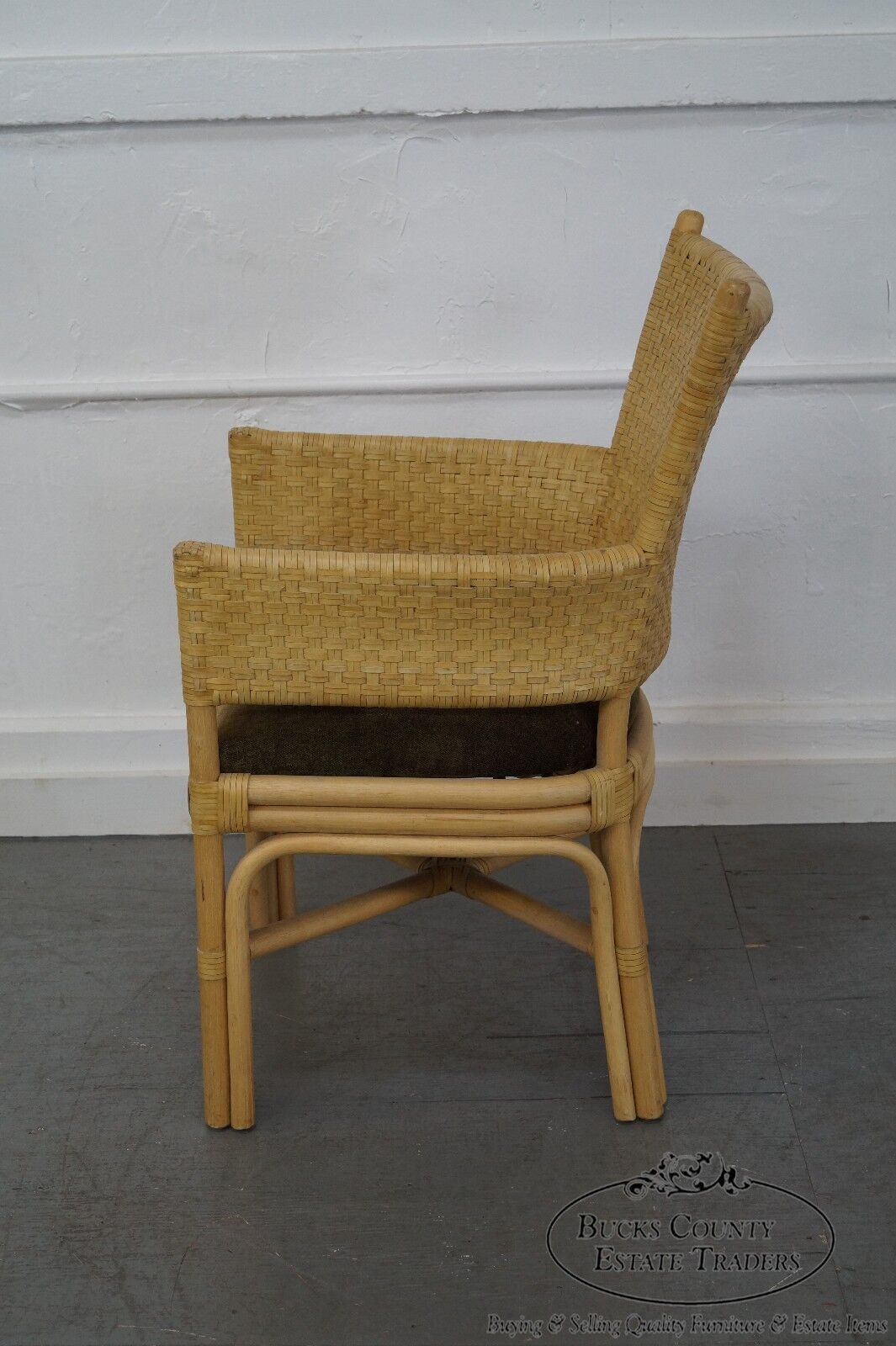 Quality Rattan & Woven Leather Arm Chair