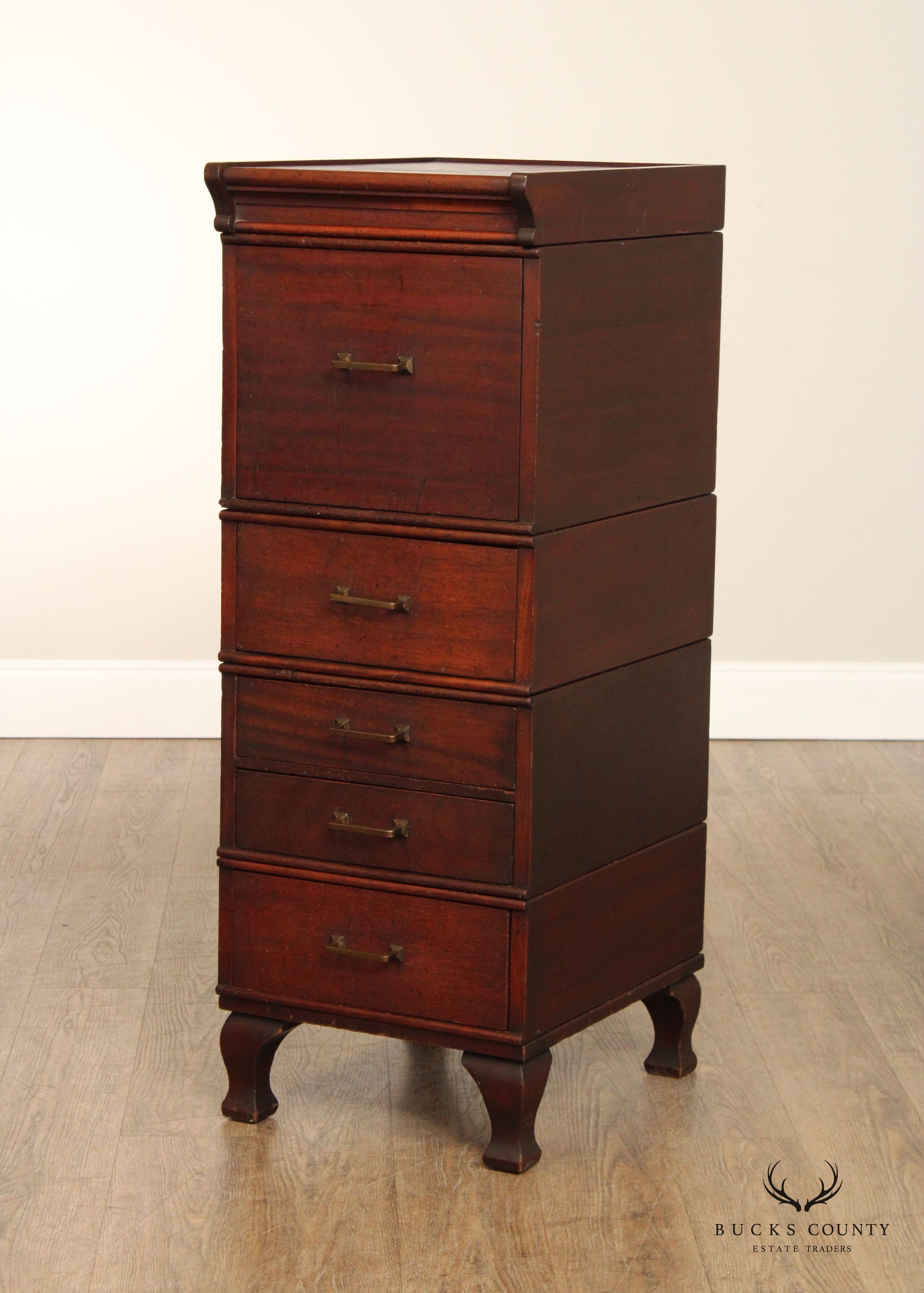 Antique Mahogany Stacking Office Cabinet