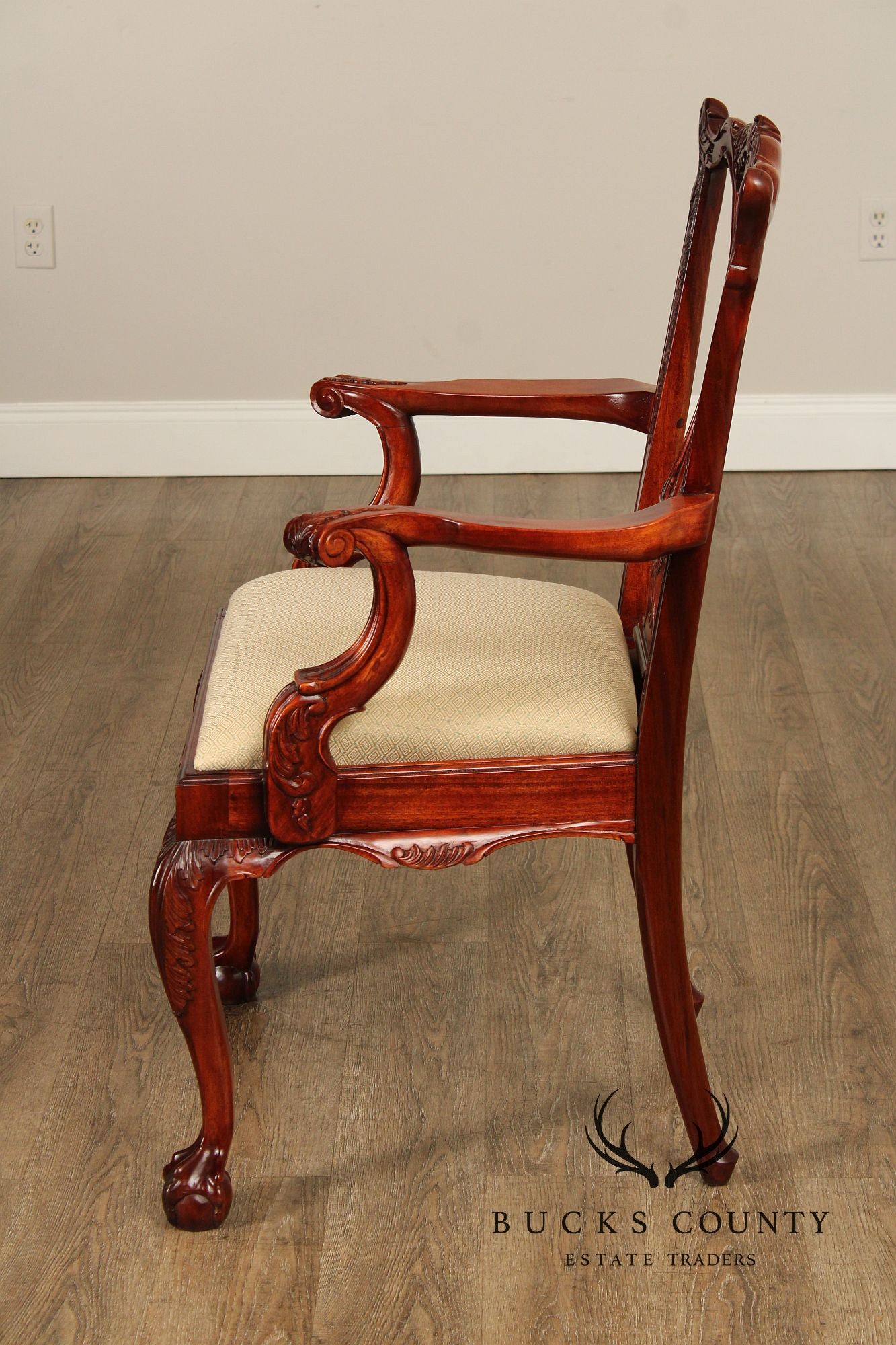 Chippendale Style Set Of Ten Carved Mahogany Dining Chairs