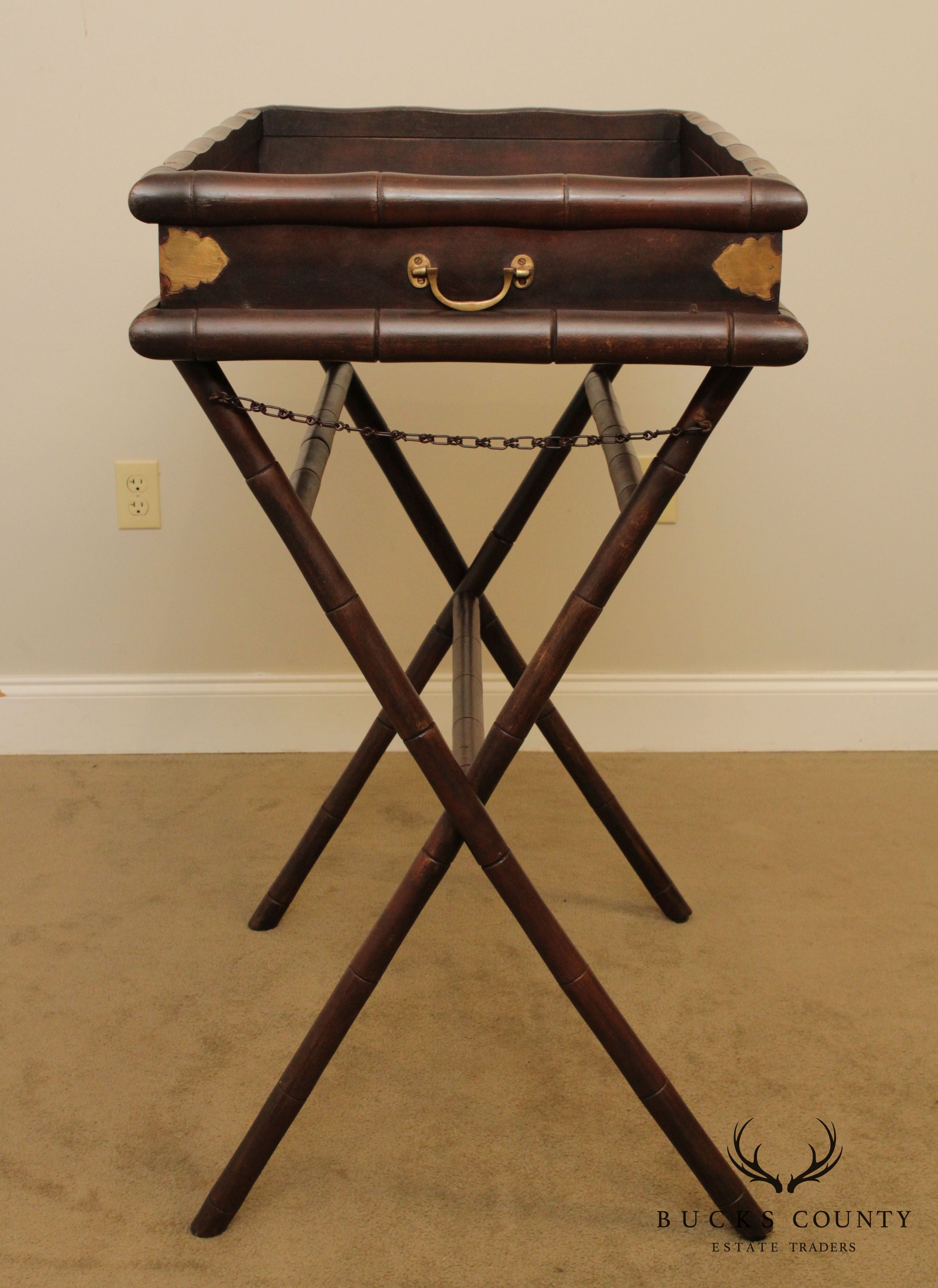 F.O. Mertz & Co Faux Bamboo Butlers Tray Table