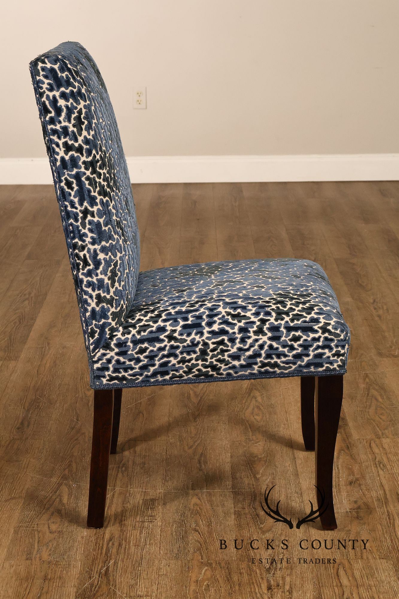 Contemporary Set of Eight Upholstered Dining Chairs
