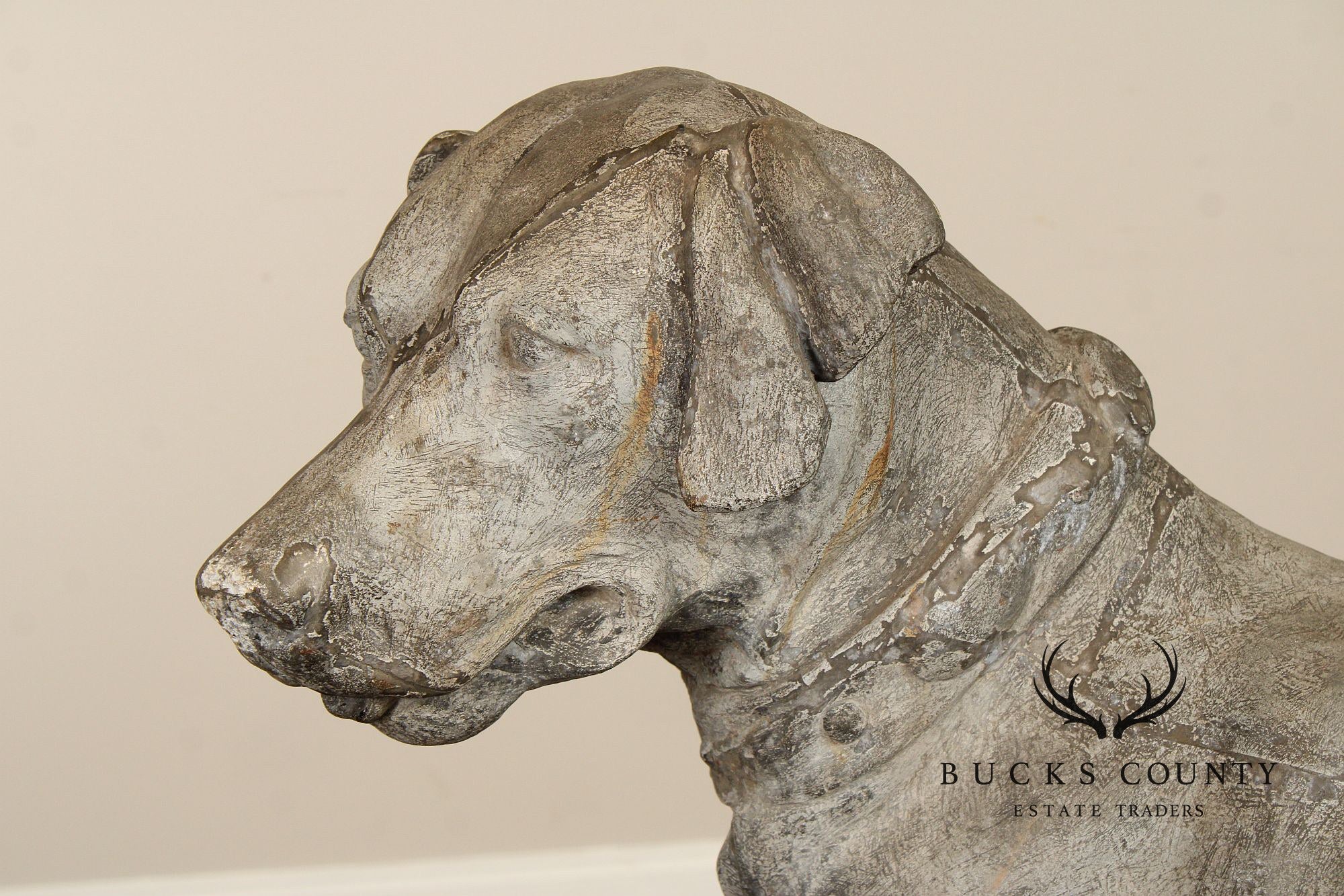 Antique J.W. Fiske Zinc Morley's Dog Statue