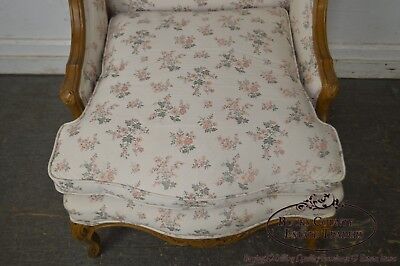 French Louis XV Custom Upholstered Carved Frame Wide Seat Bergere Lounge Chair