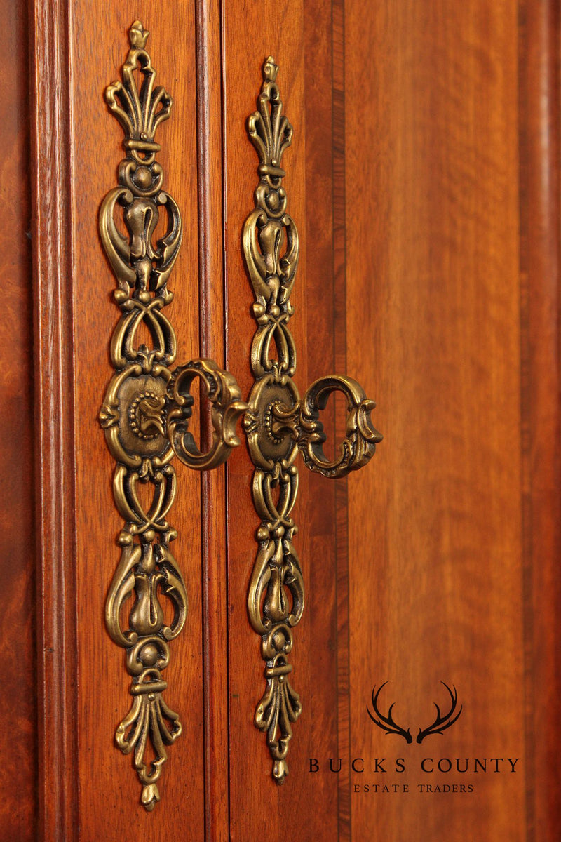 Henredon French Regency Style Four Door Walnut Armoire