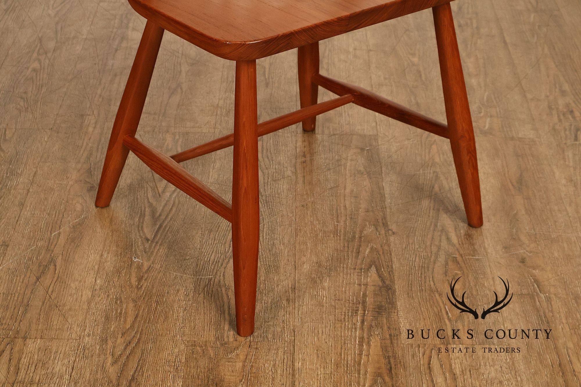 KD Sun Furniture Vintage Danish Modern Style Set of Six Teak Windsor Dining Chairs