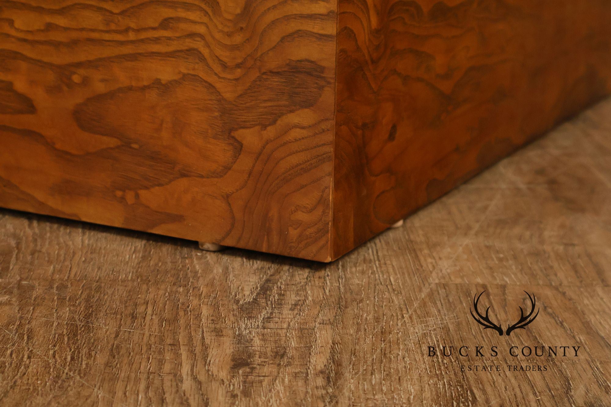 Thayer Coggin Milo Baughman Mid Century Modern Burl Wood Cube Side Table