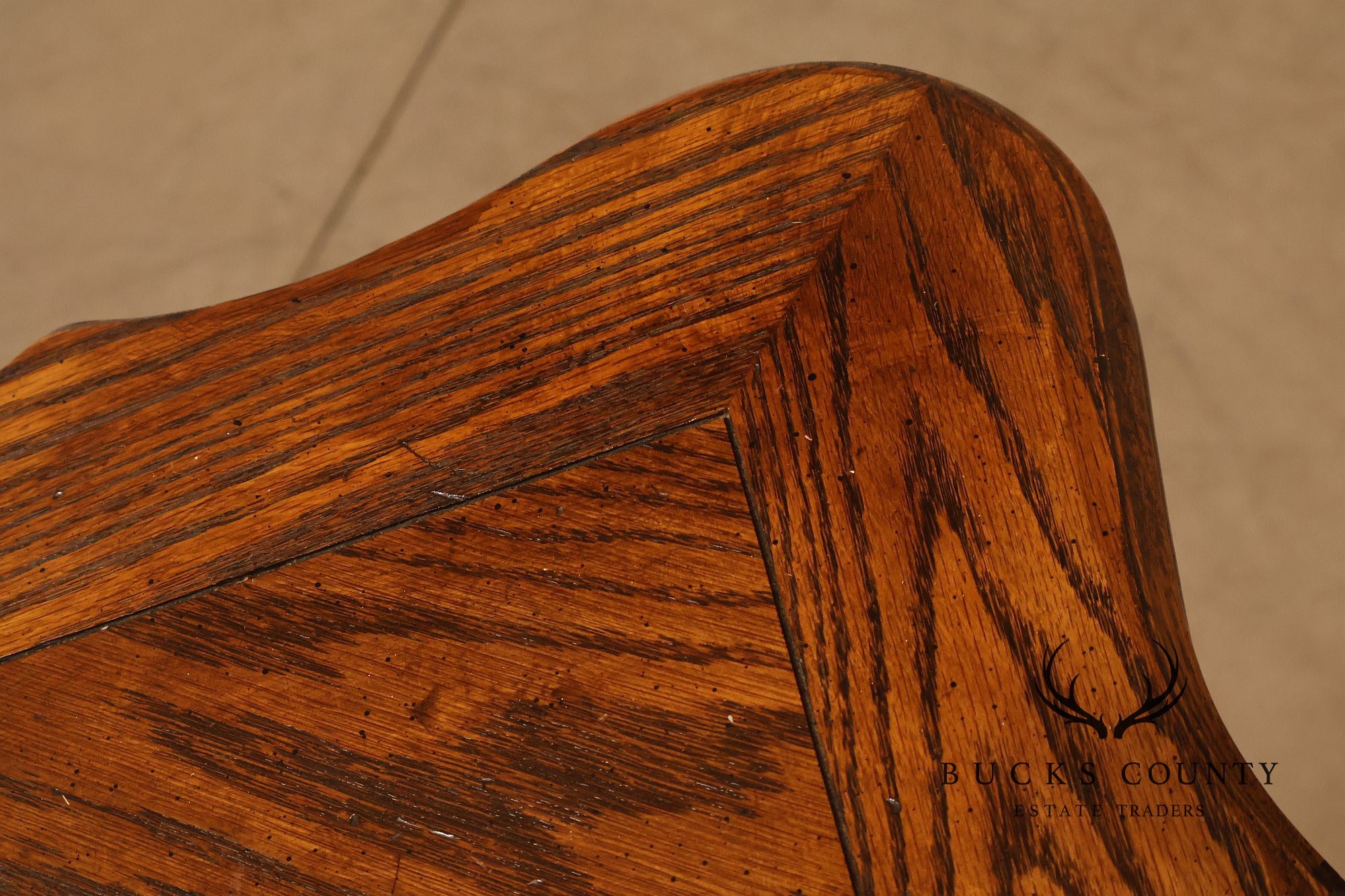 Century French Country Oak Parquet Top Expandable Dining Table With 2 Leaves