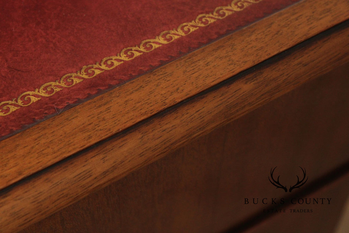 Traditional Style Small Mahogany Ledger Cabinet With Vertical Slots And Single Drawer
