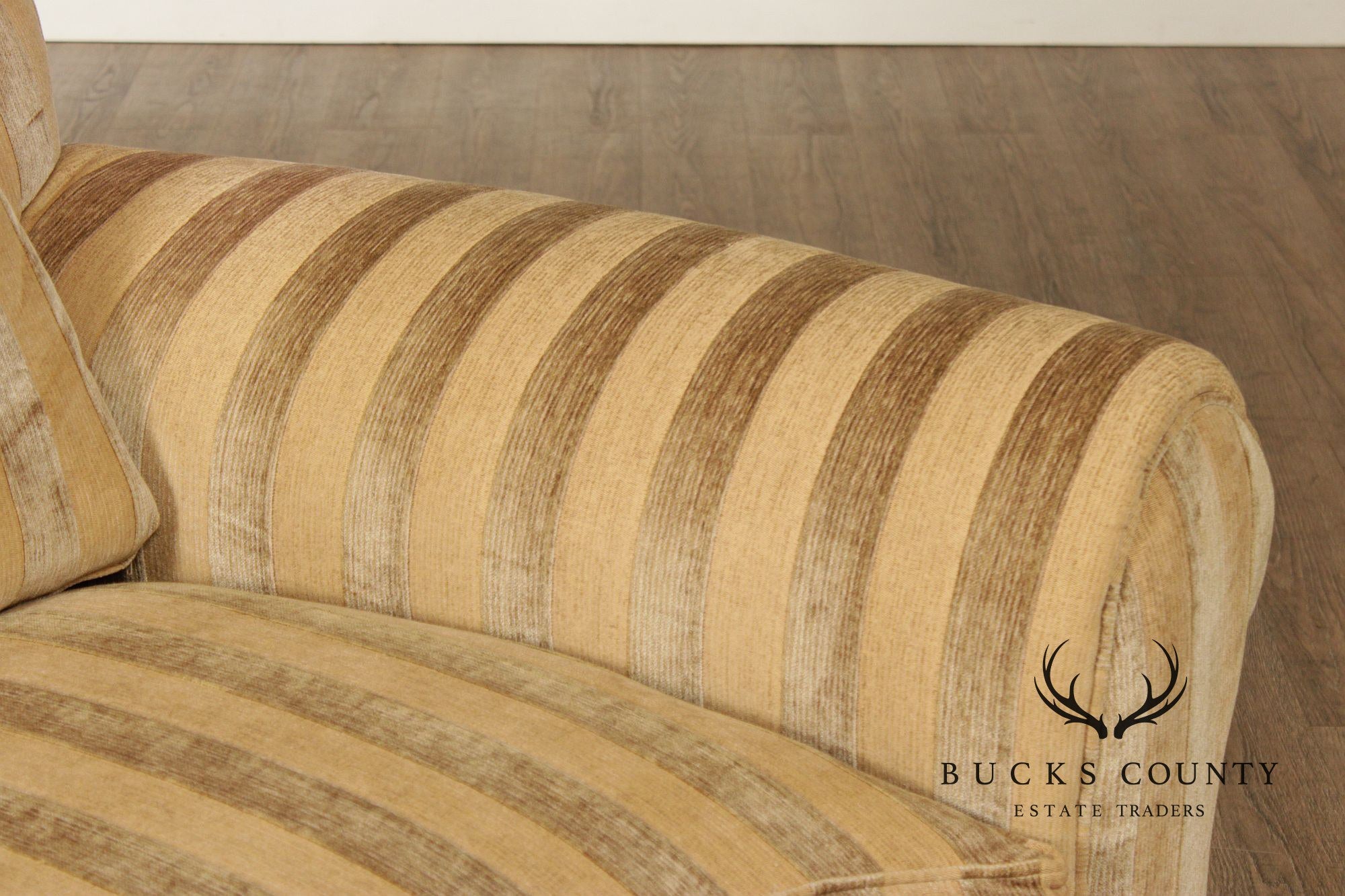 Lee Industries Custom Upholstered Large Striped Armchair