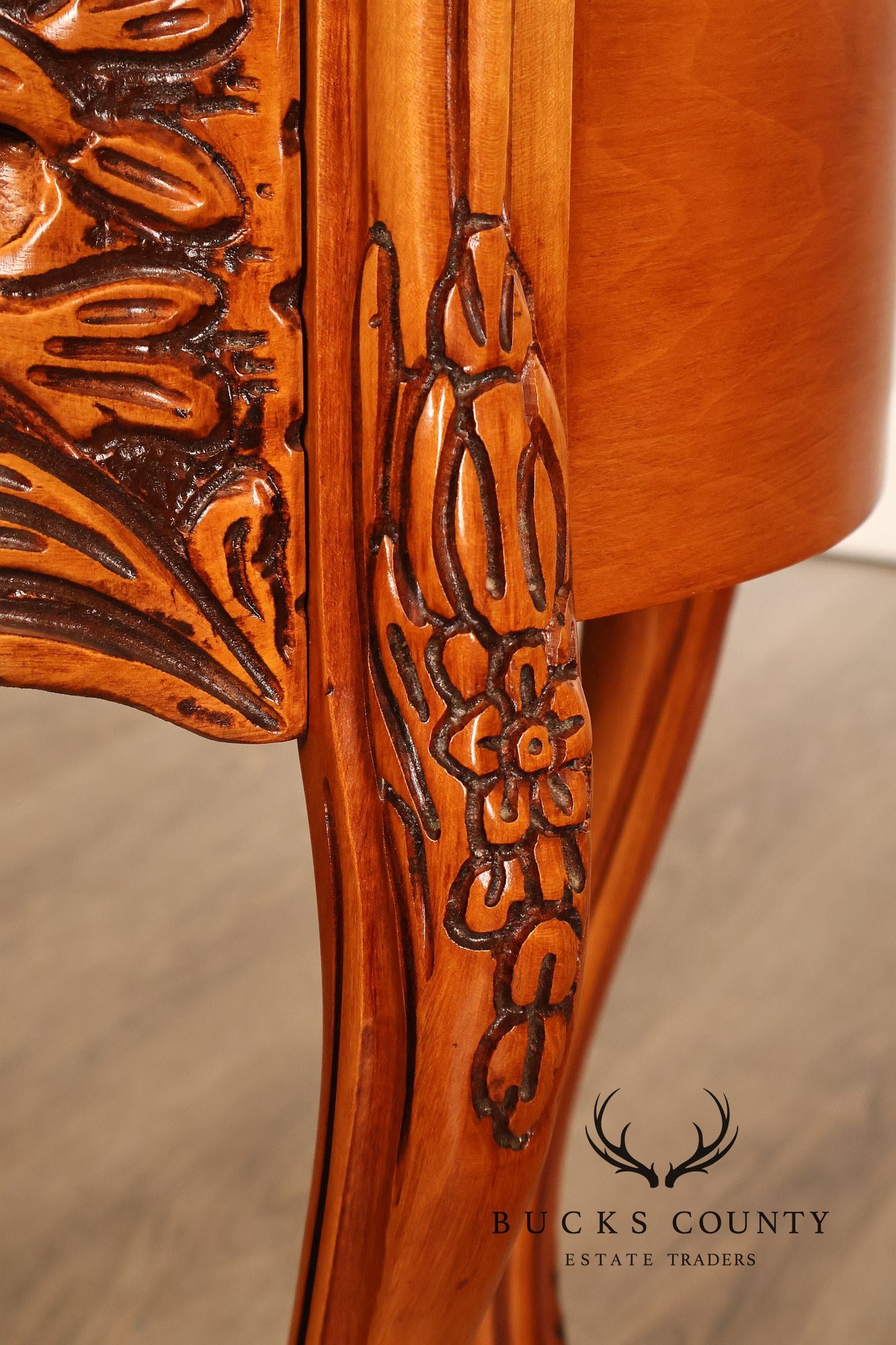 French Louis XV Style Marquetry Inlaid Nightstand
