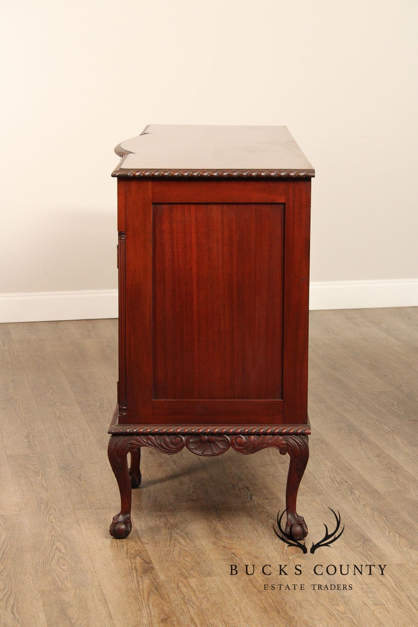 Chippendale Style Vintage Carved Mahogany Sideboard