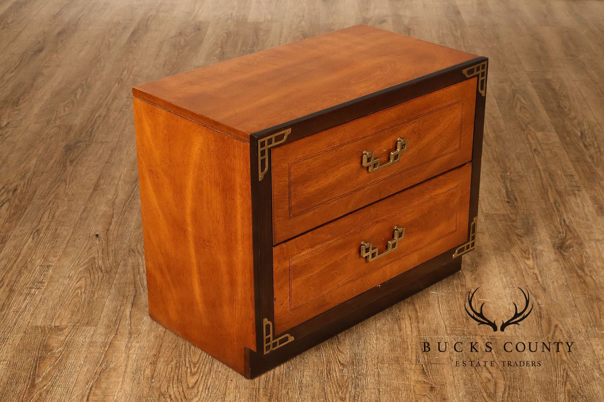 Vintage Bassett Chinoiserie Style Nightstands