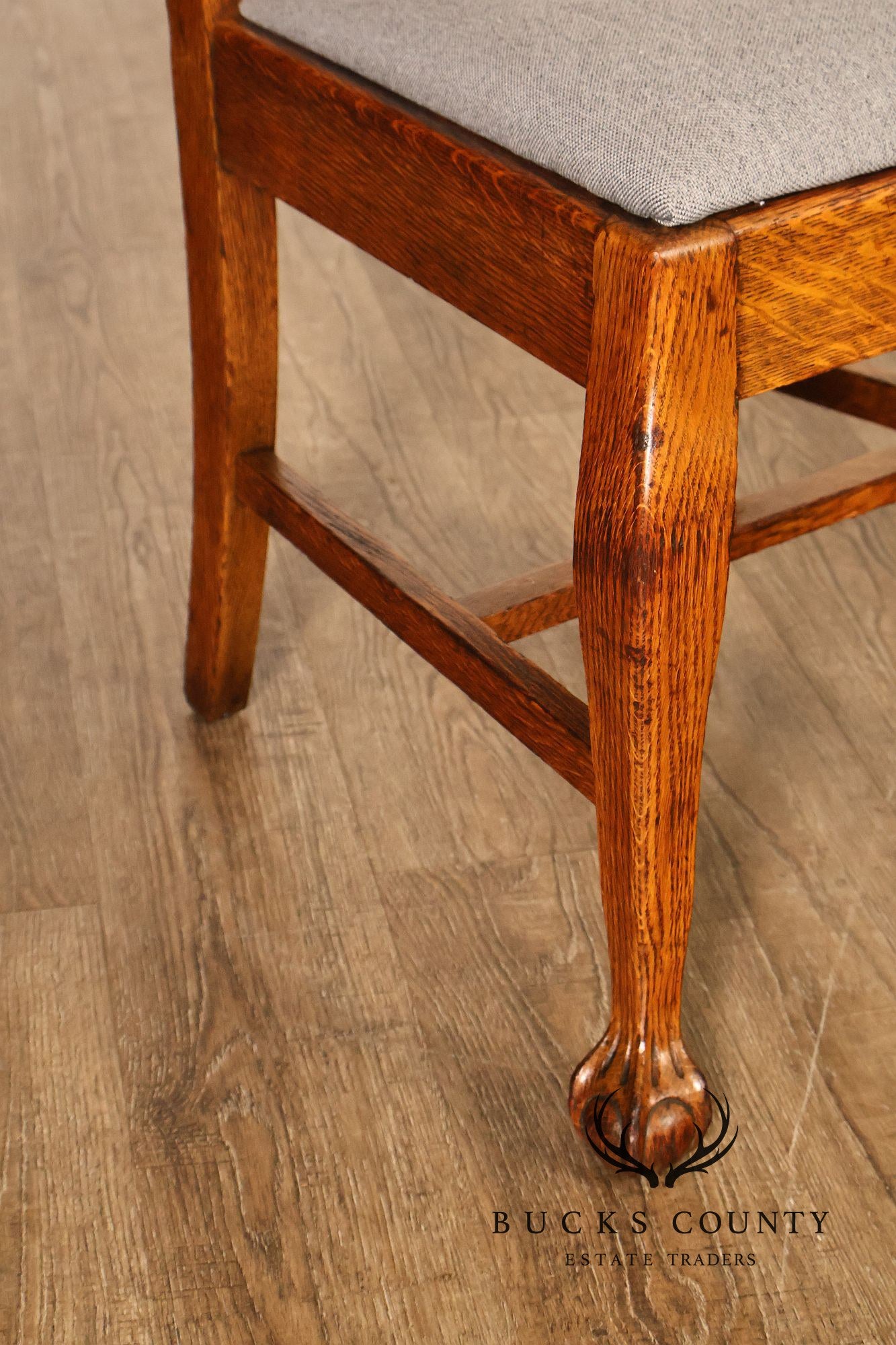 Renaissance Revival Set of Five Carved Oak Dining Chairs
