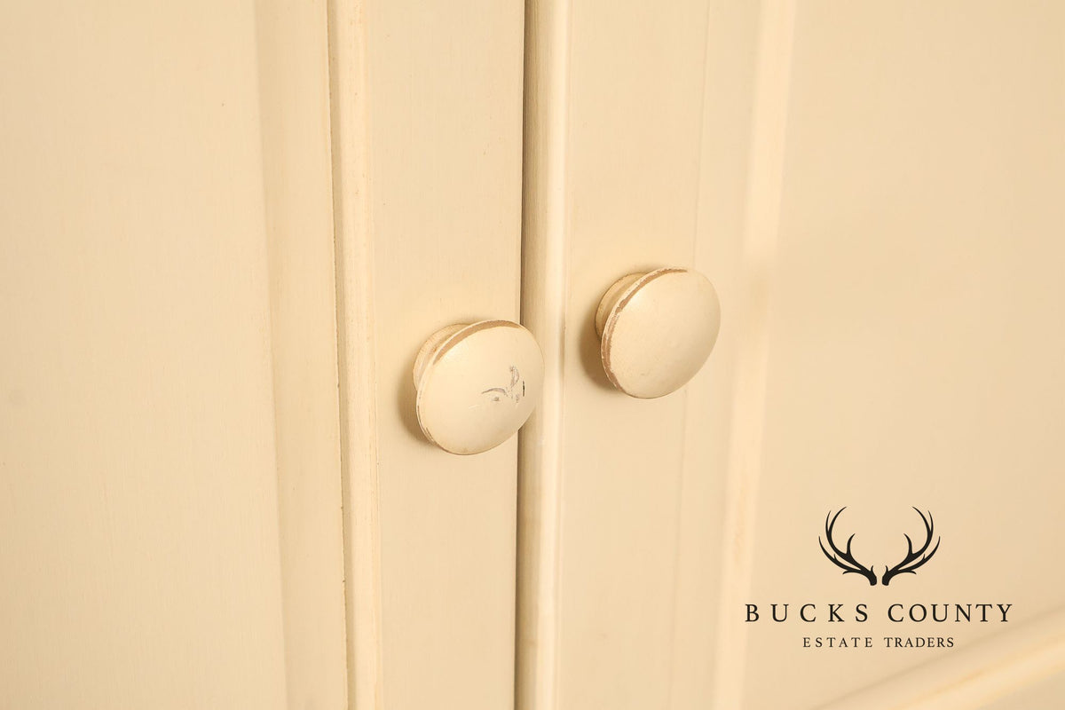 French Country Style Cream Painted Armoire