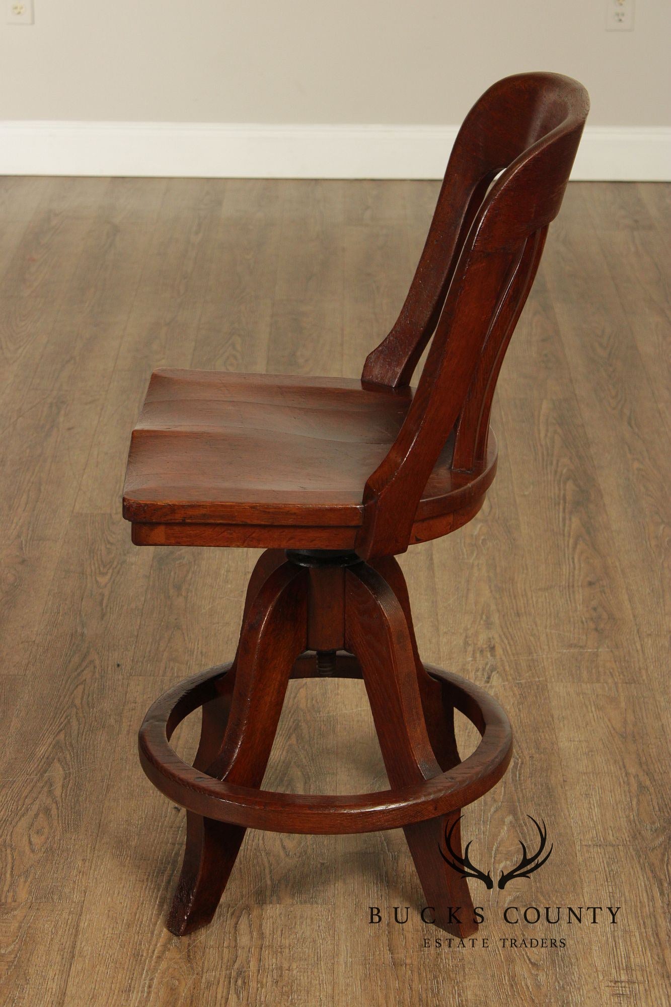B.L. Marble Chair Antique Oak Swivel Clerk  or Drafting Chair