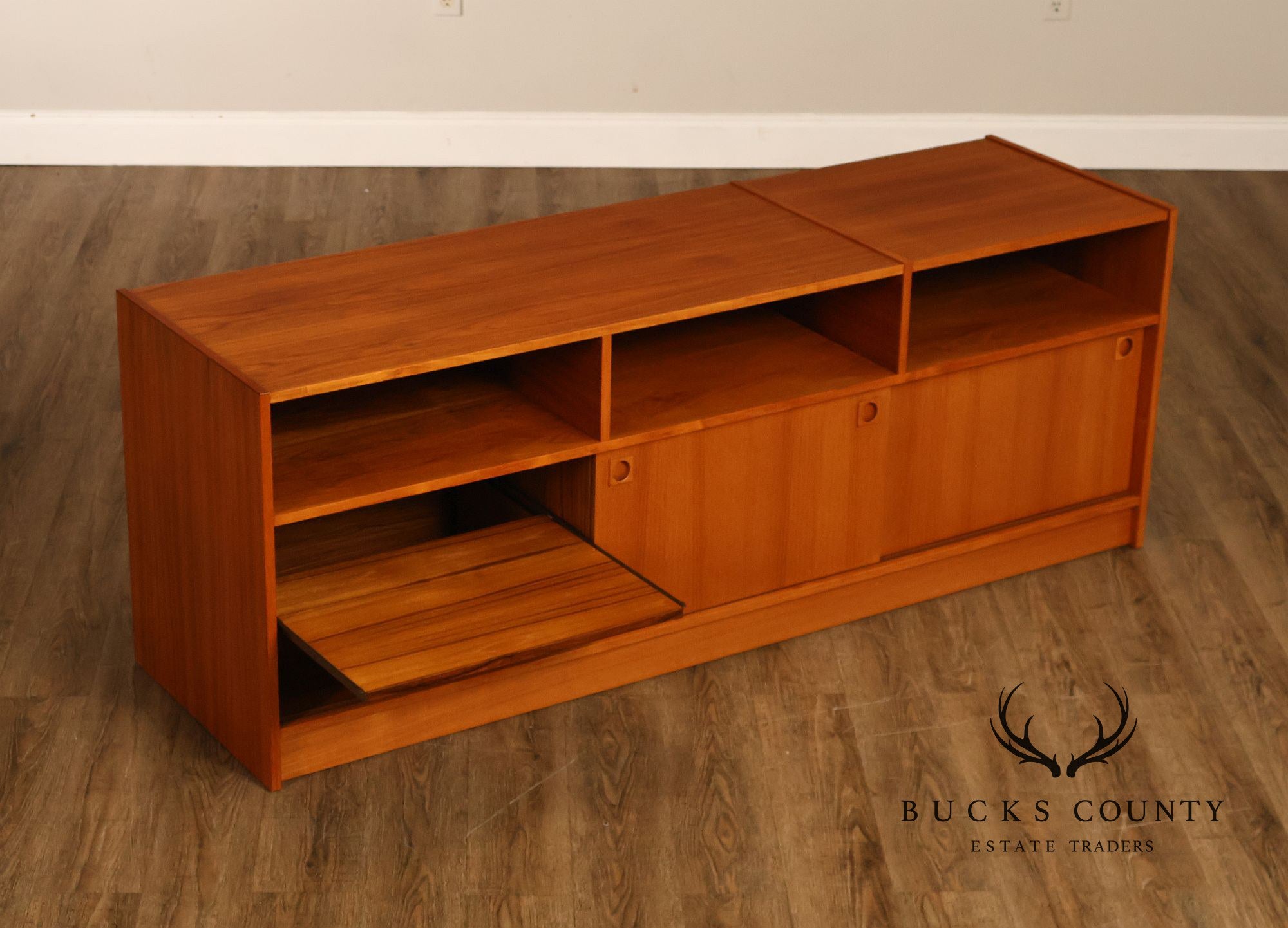 Danish Modern Teak Media Console Cabinet