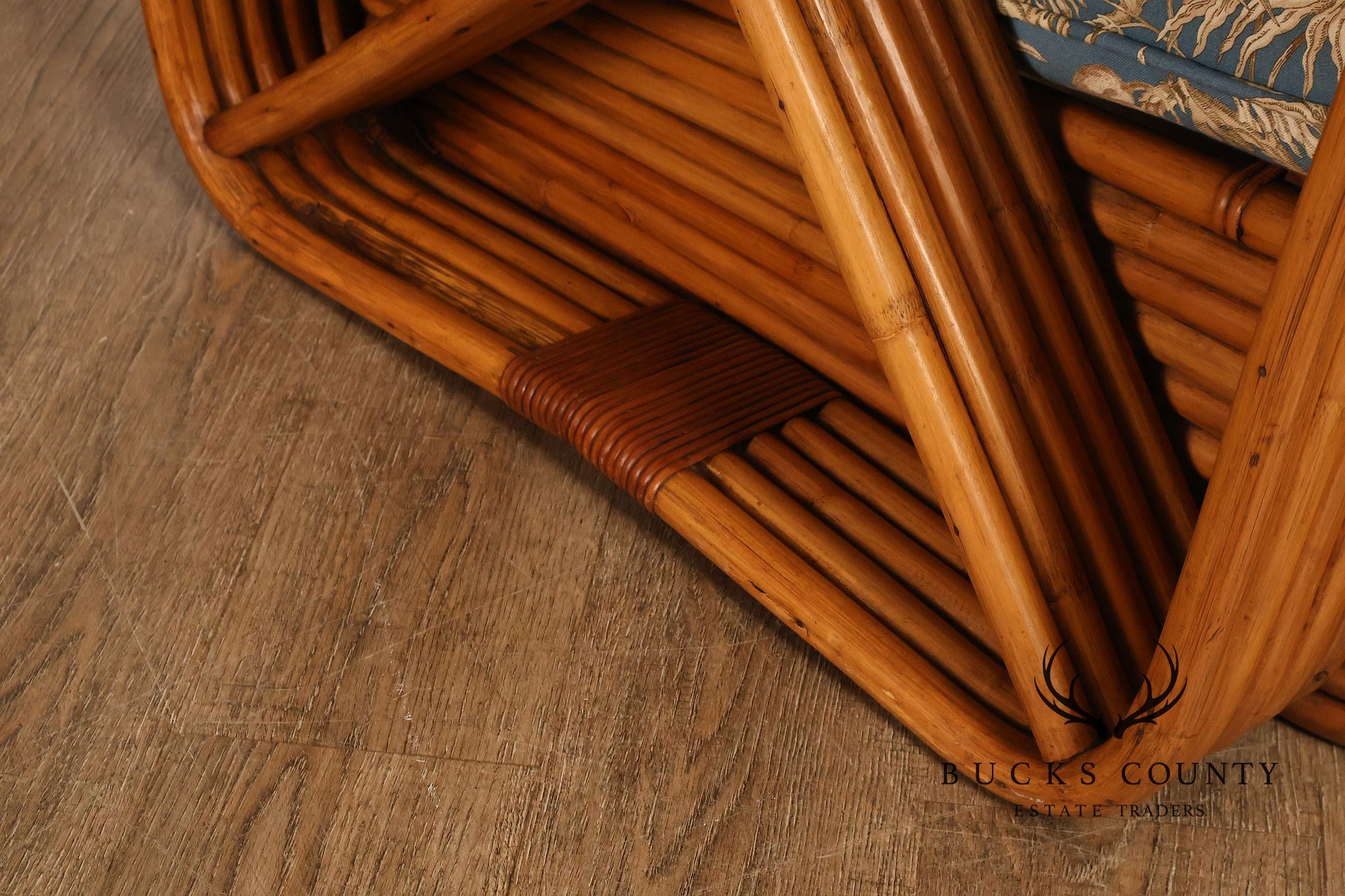 Paul Frankl Pair Of Pretzel Rattan Lounge Chairs