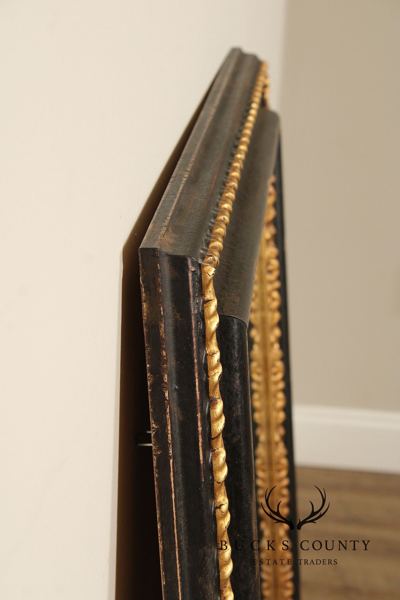 La Marche Ebonized and Partial Gilt Wall Mirror