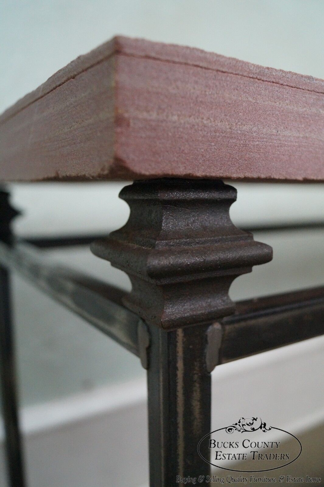 Quality Iron Base Console Table w/ Slate Top