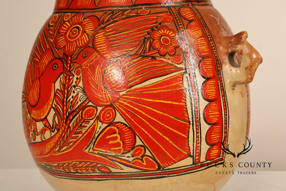 Mexican Folk Art Pottery Vase