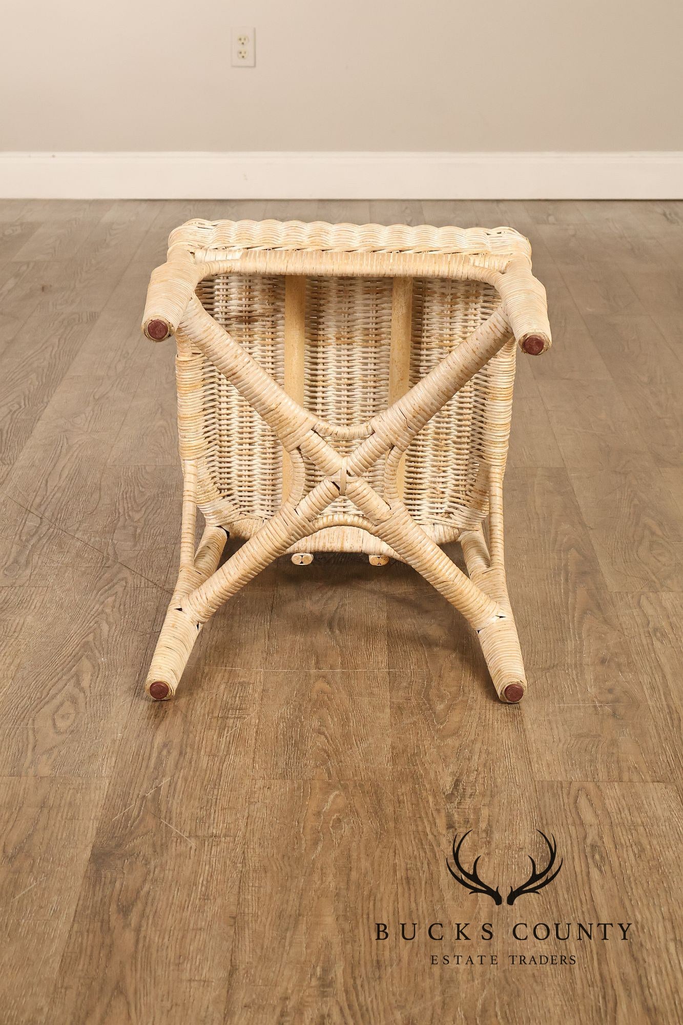 Lexington Henry Link Wicker Vanity Or Writing Desk and Chair