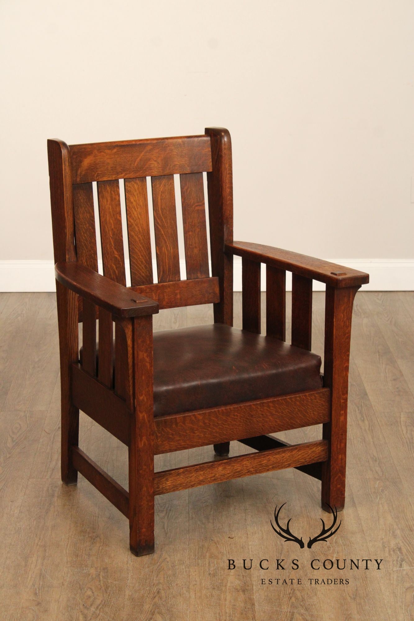 Antique Mission Oak Armchair