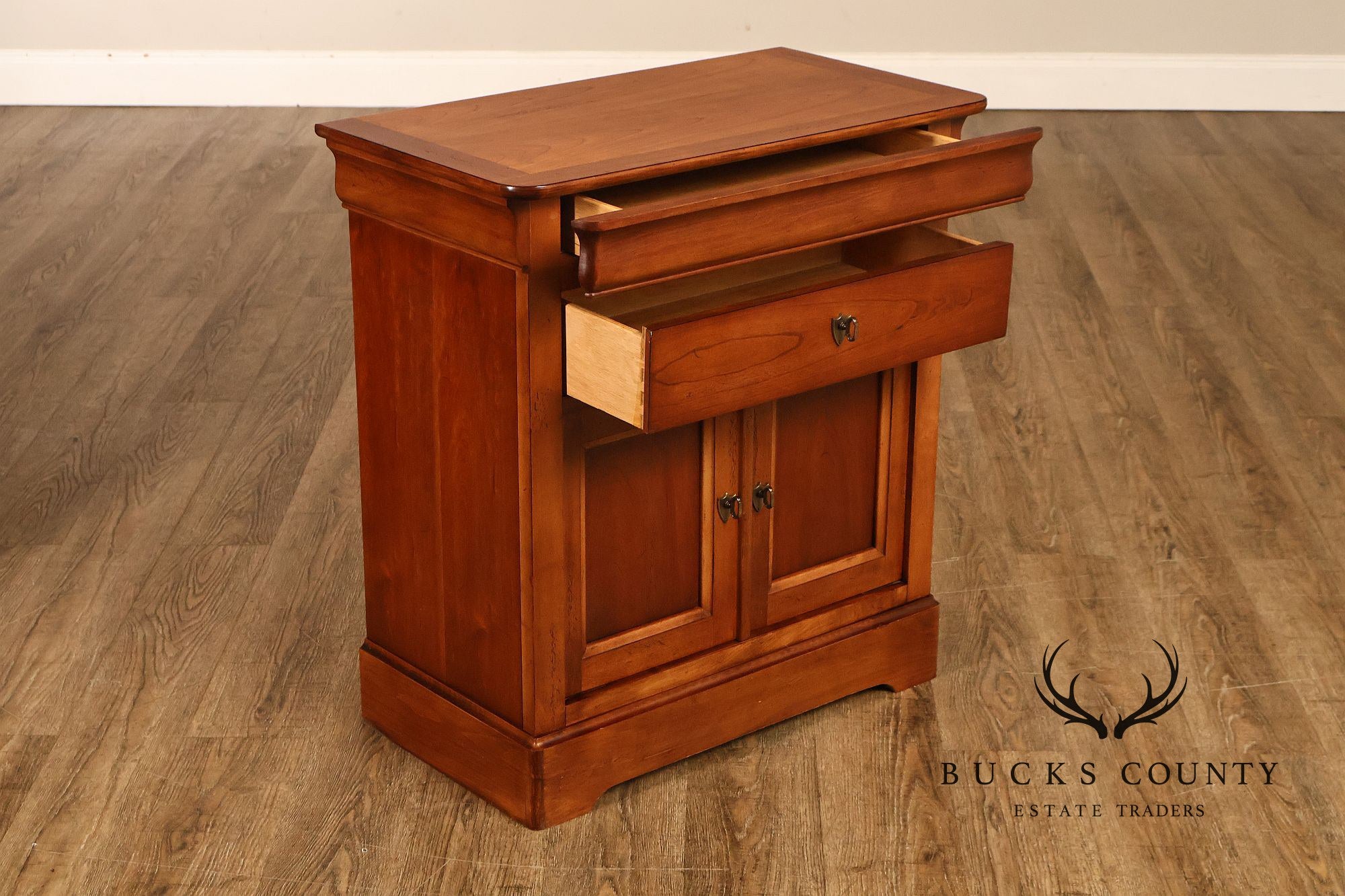 National Mt. Airy Louis Philippe Style Pair of Cherry Nightstands
