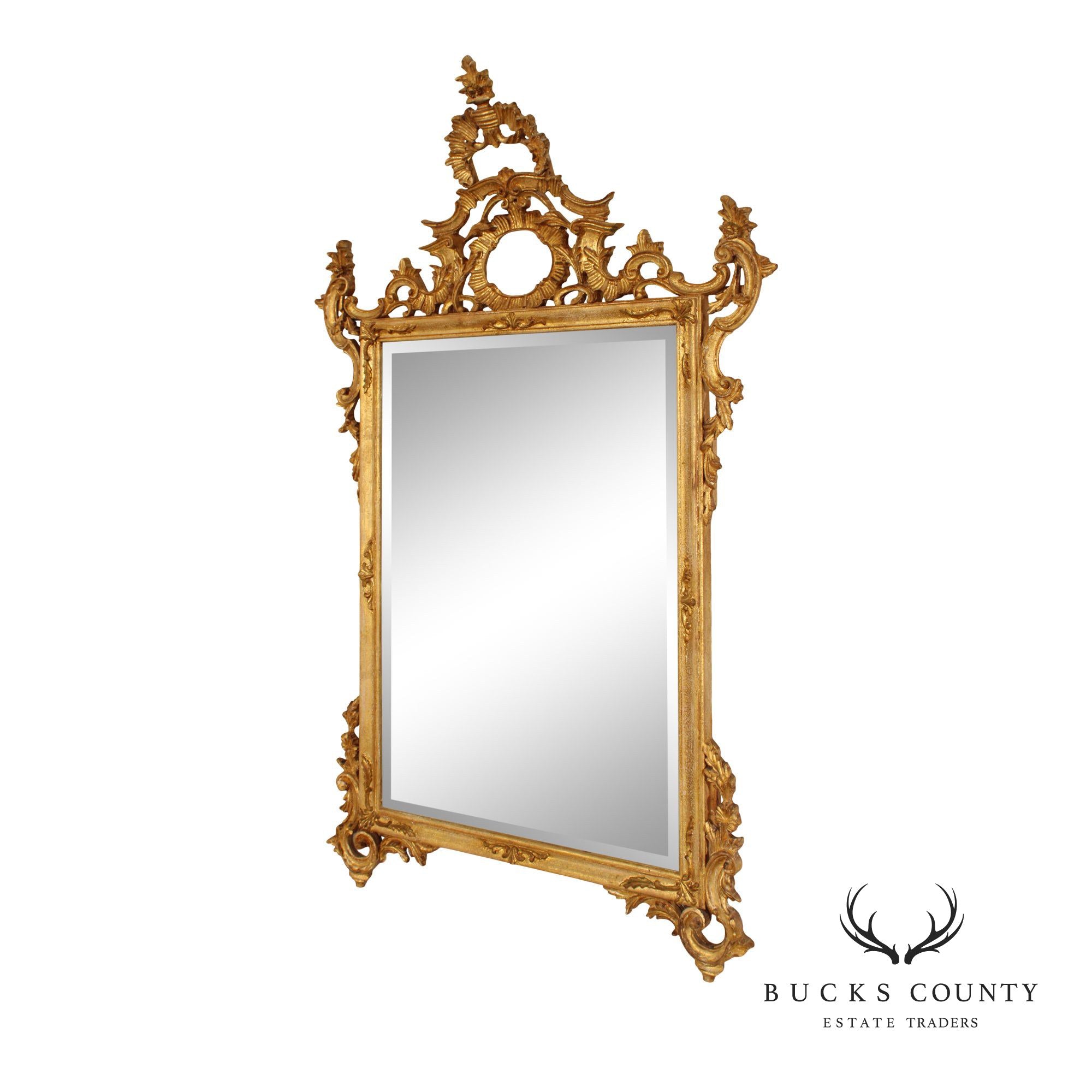 Louis J. Solomon French Louis XV Style Giltwood Mirror