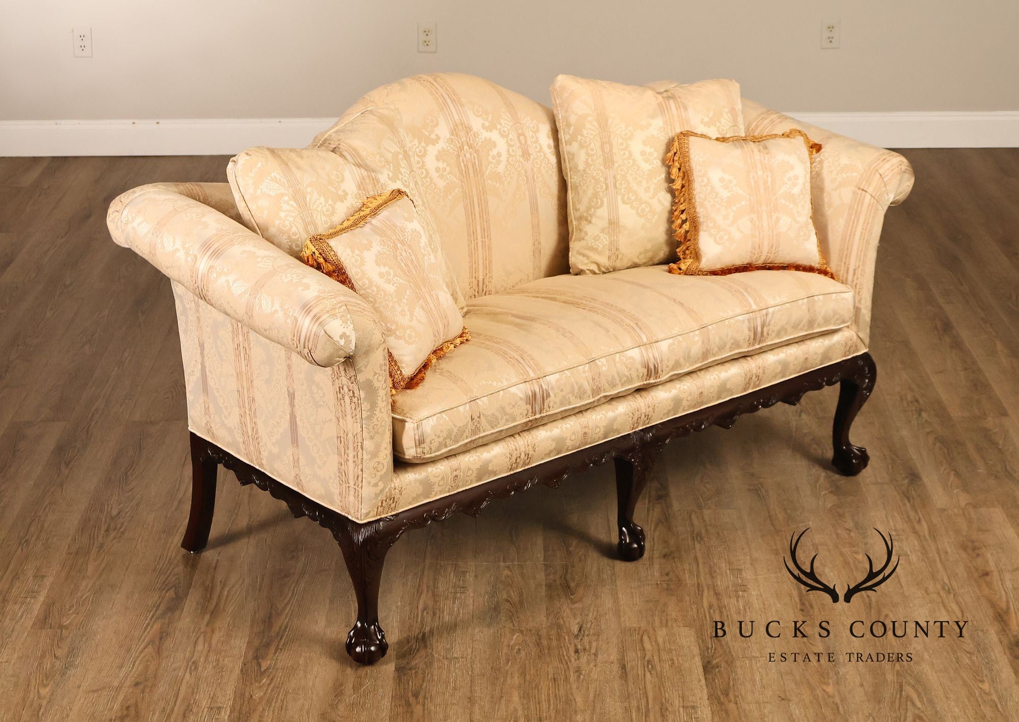 Century Furniture Chippendale Style Pair of Mahogany Sofas