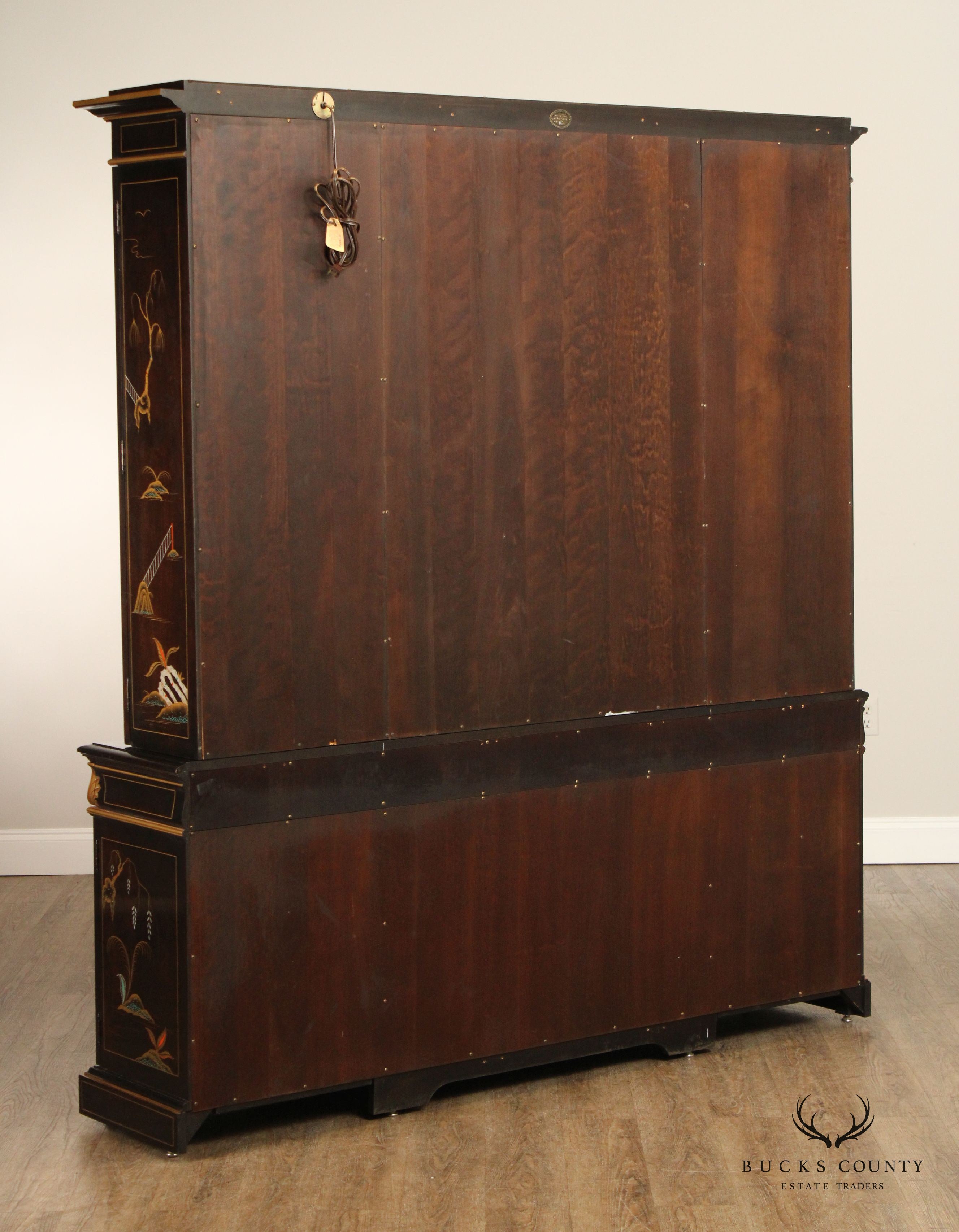 Karges Chinoiserie Decorated Breakfront China Display Cabinet