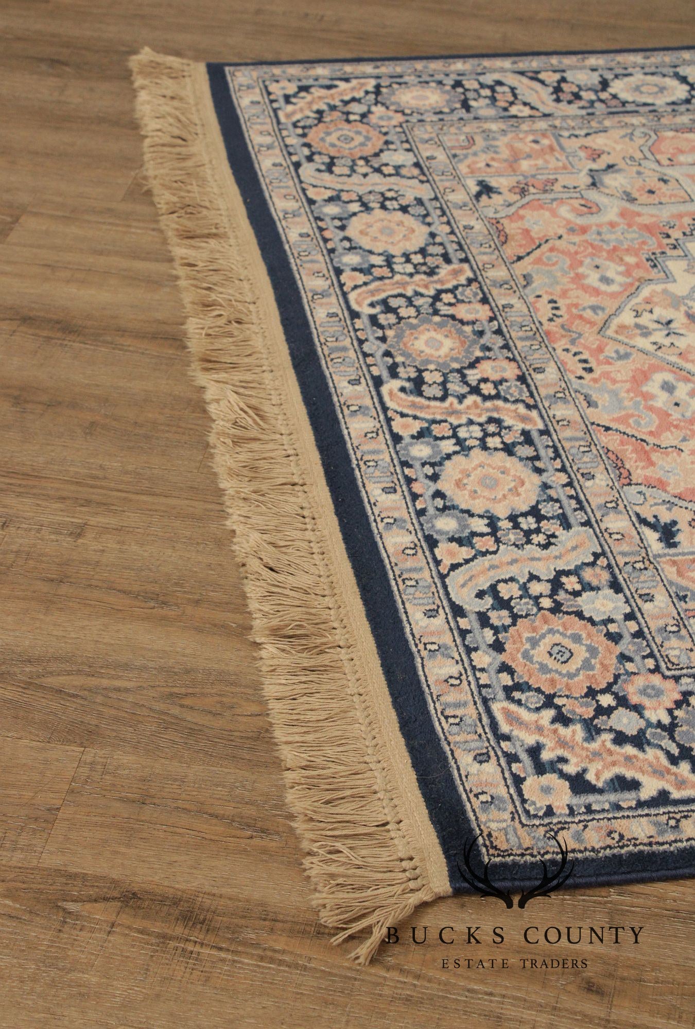 Karastan Blue Heriz Wool Area Rug 5.9 X 9