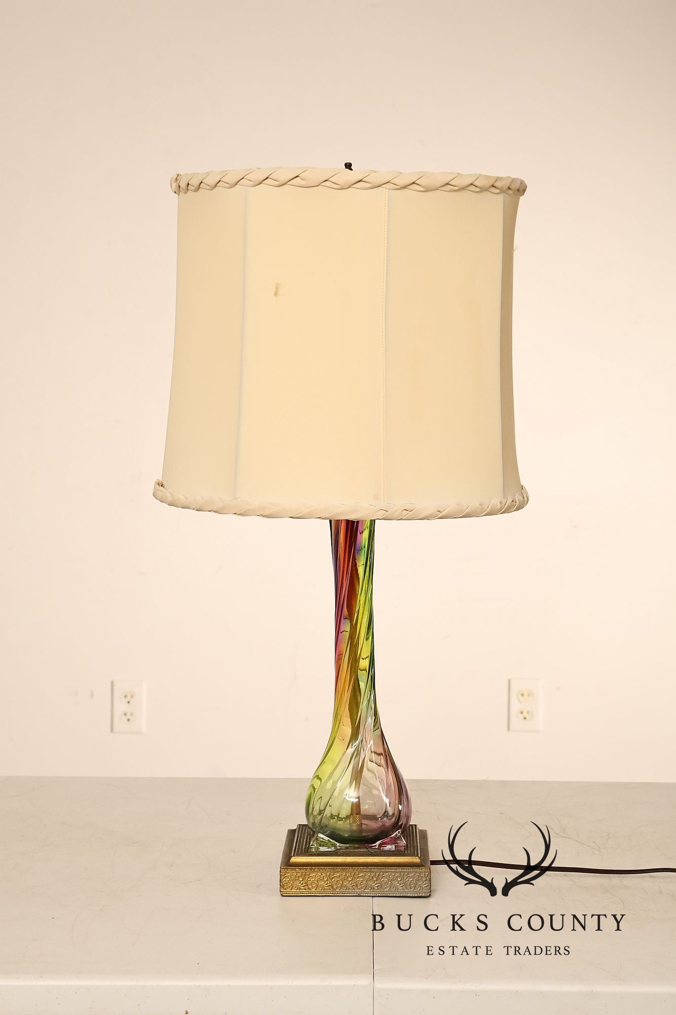 Leviton Mid Century Modern Blown Glass Table Lamp