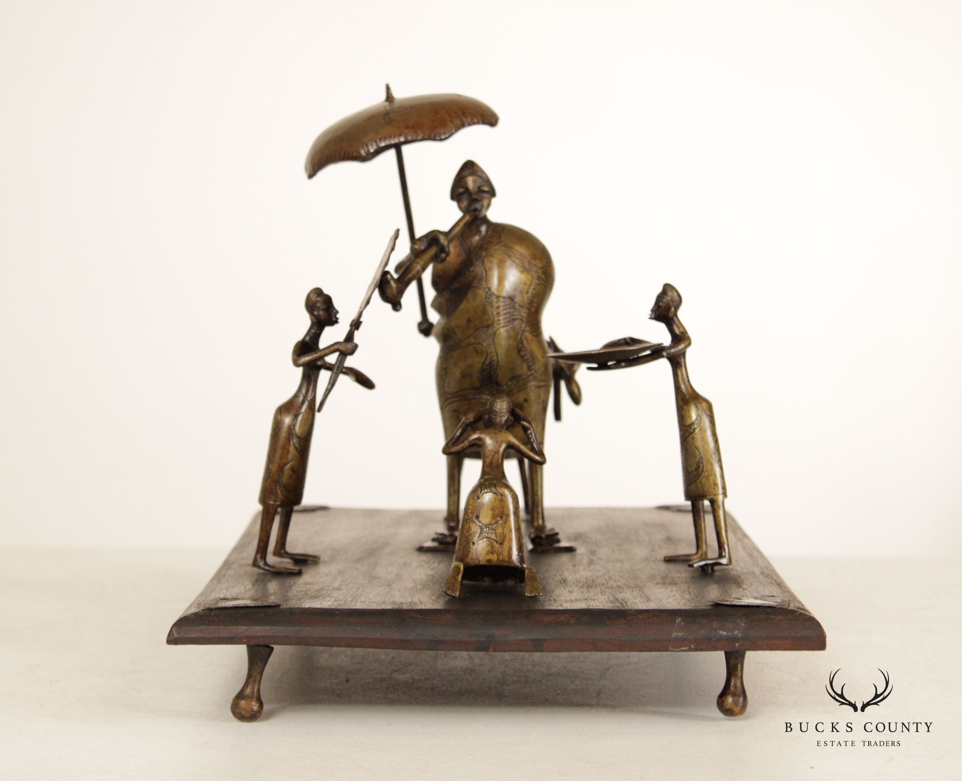 Fon People and Kingdom of Dahomey African Bronze and Wood Sculpture