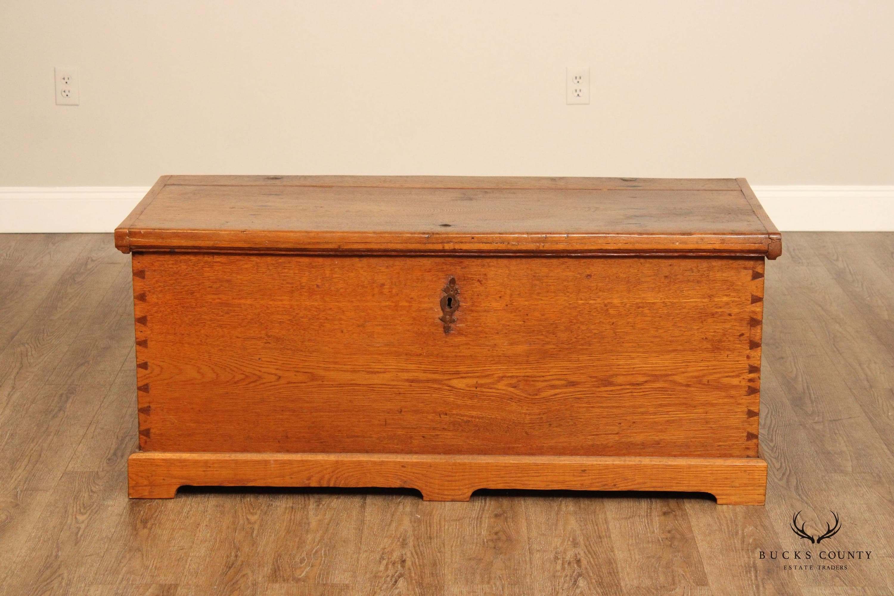 Antique Solid Oak Dovetailed Blanket Chest