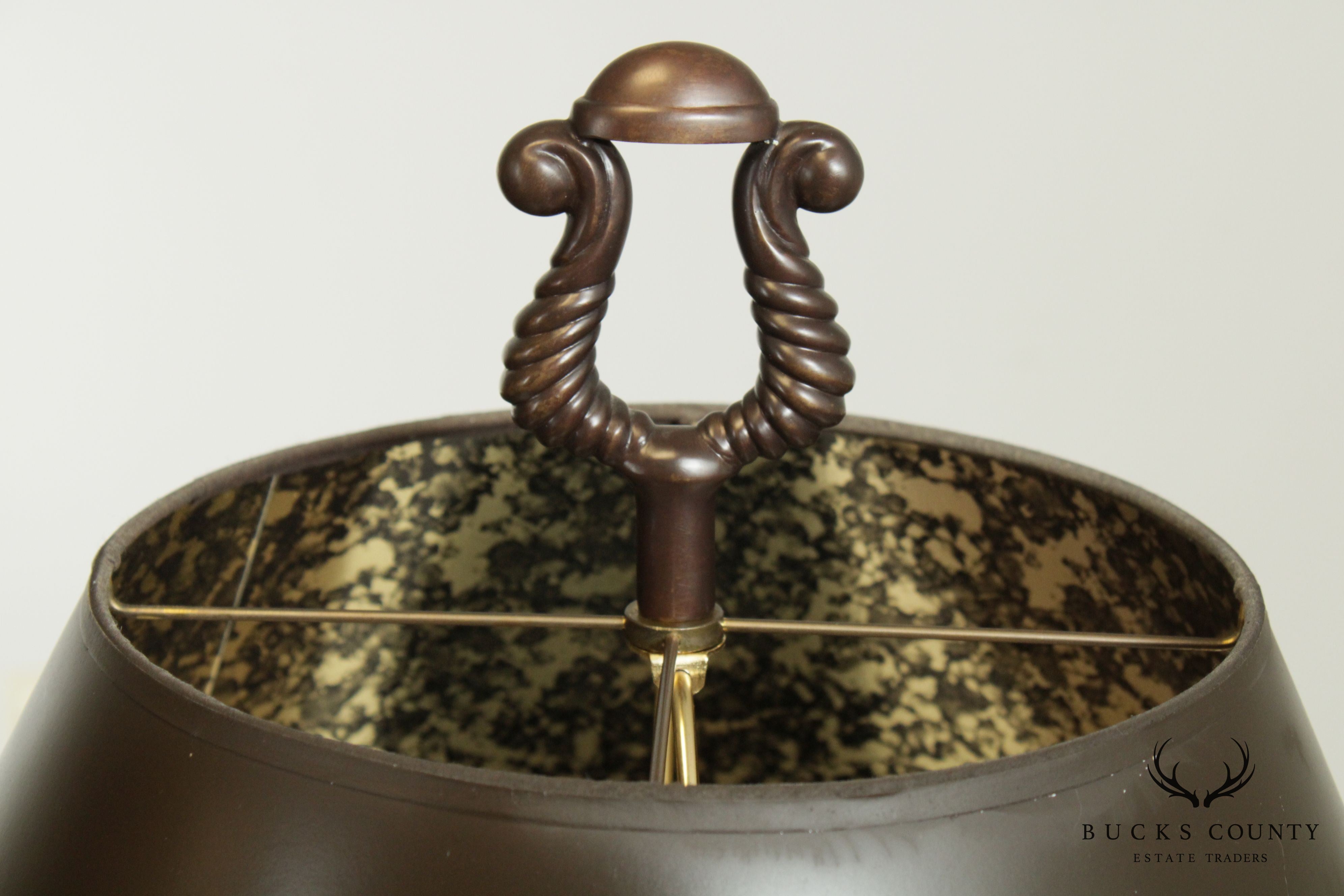 Chapman Regency Style Hammered Brass Table Lamp