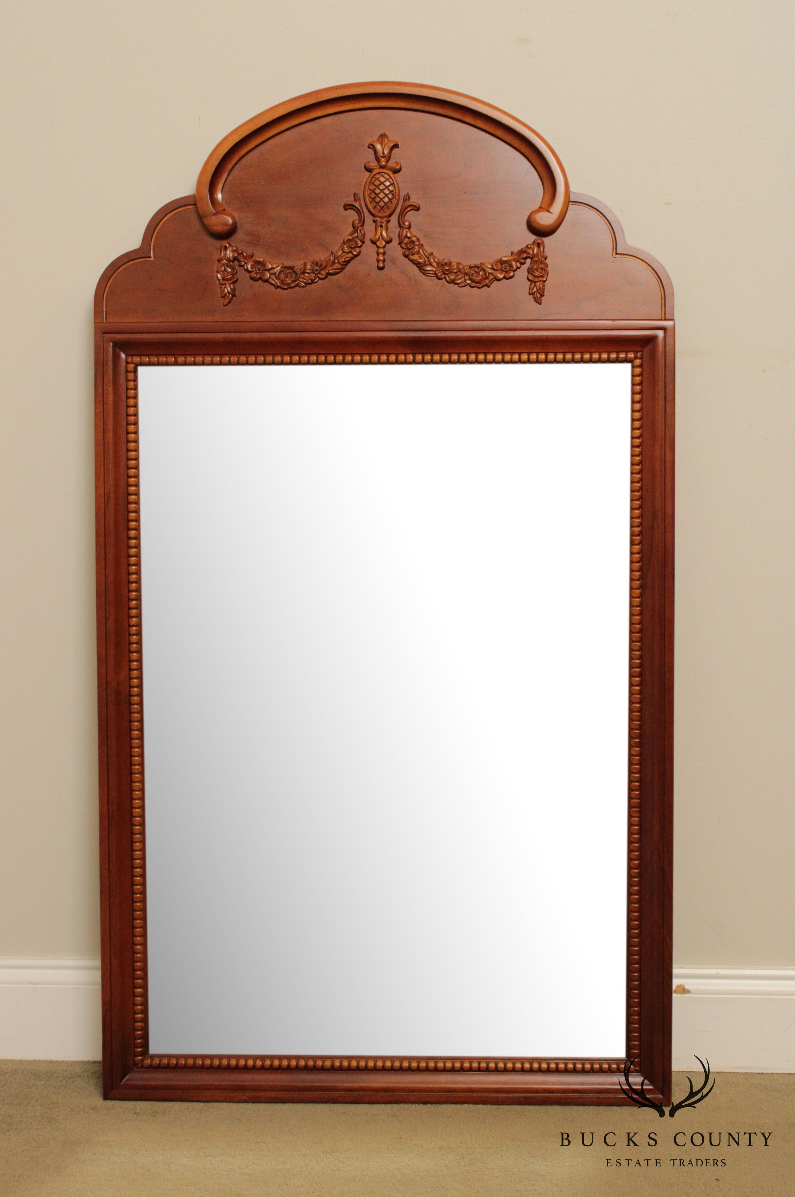 Lexington Cherry Wood Frame Petite Fleur Mirror