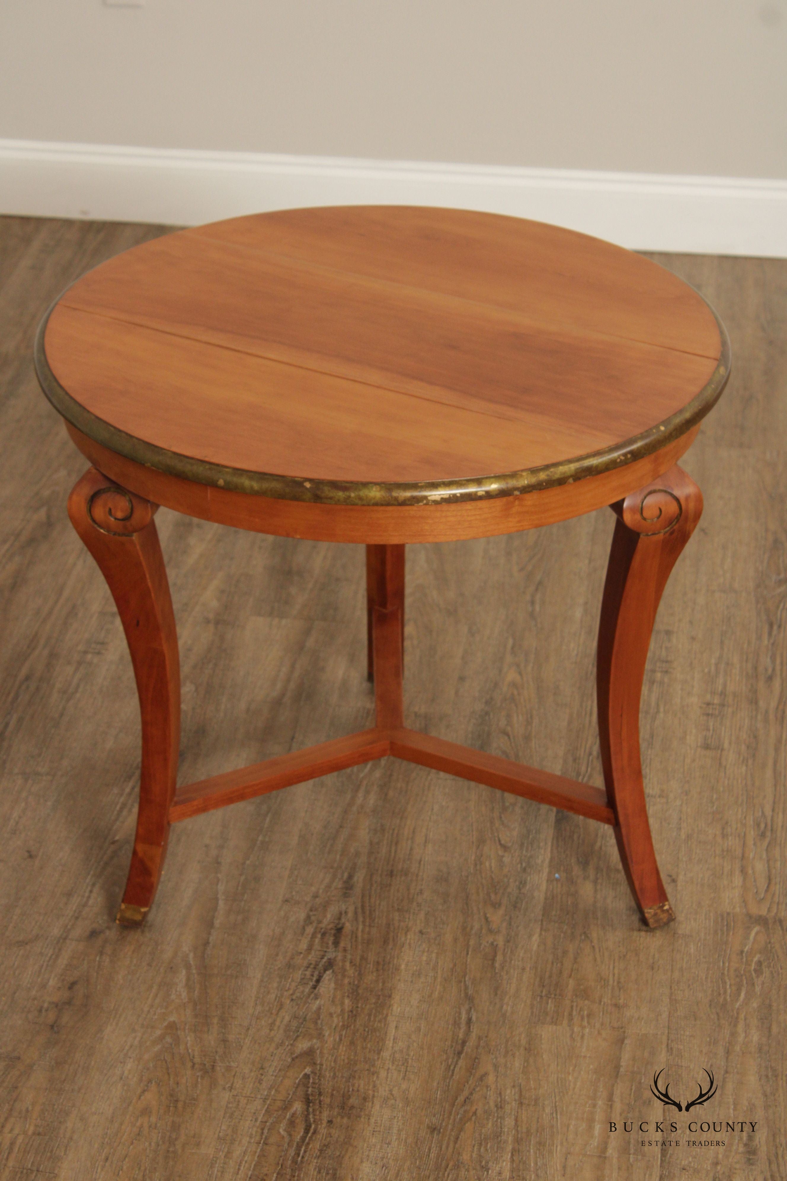 Neoclassical Style Round Cherry Side Table