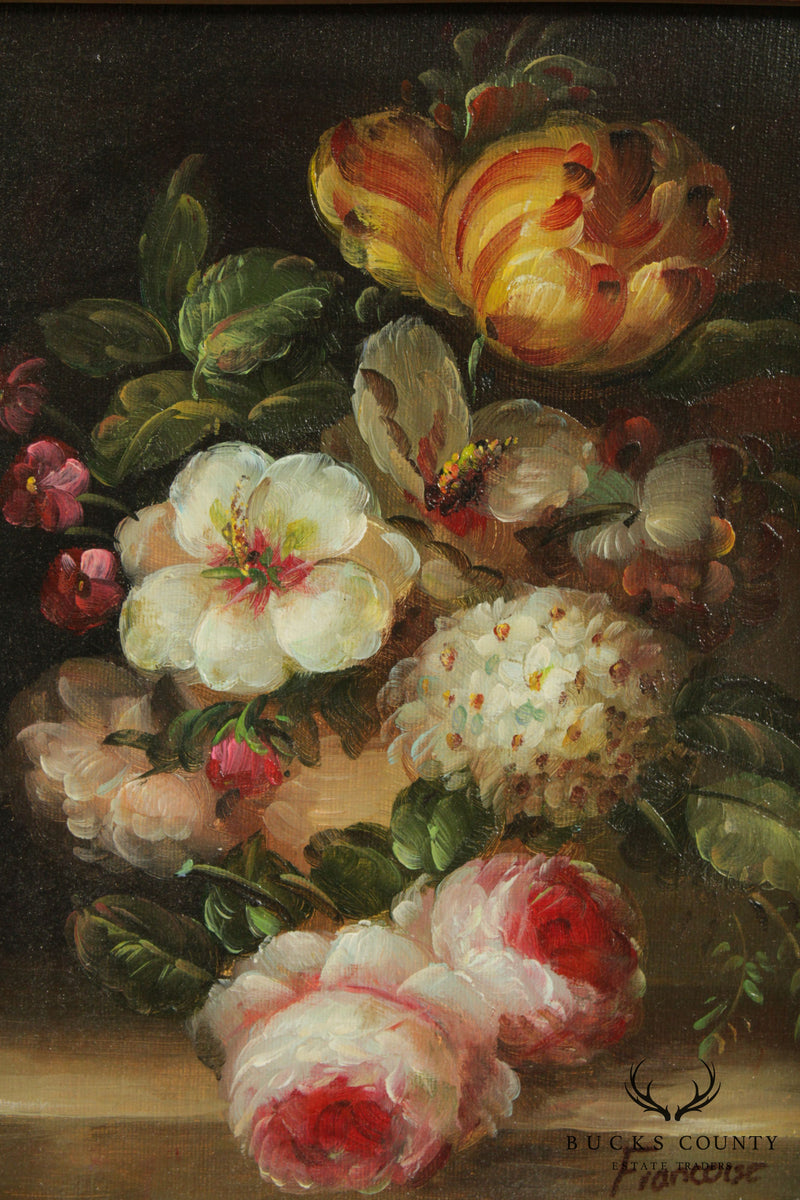 Vintage Old Master Style Floral Still Life Oil Painting