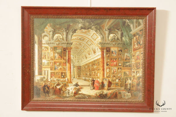 Italian 'Interior of Picture Gallery' Art Print, After Giovanni Paolo Panini