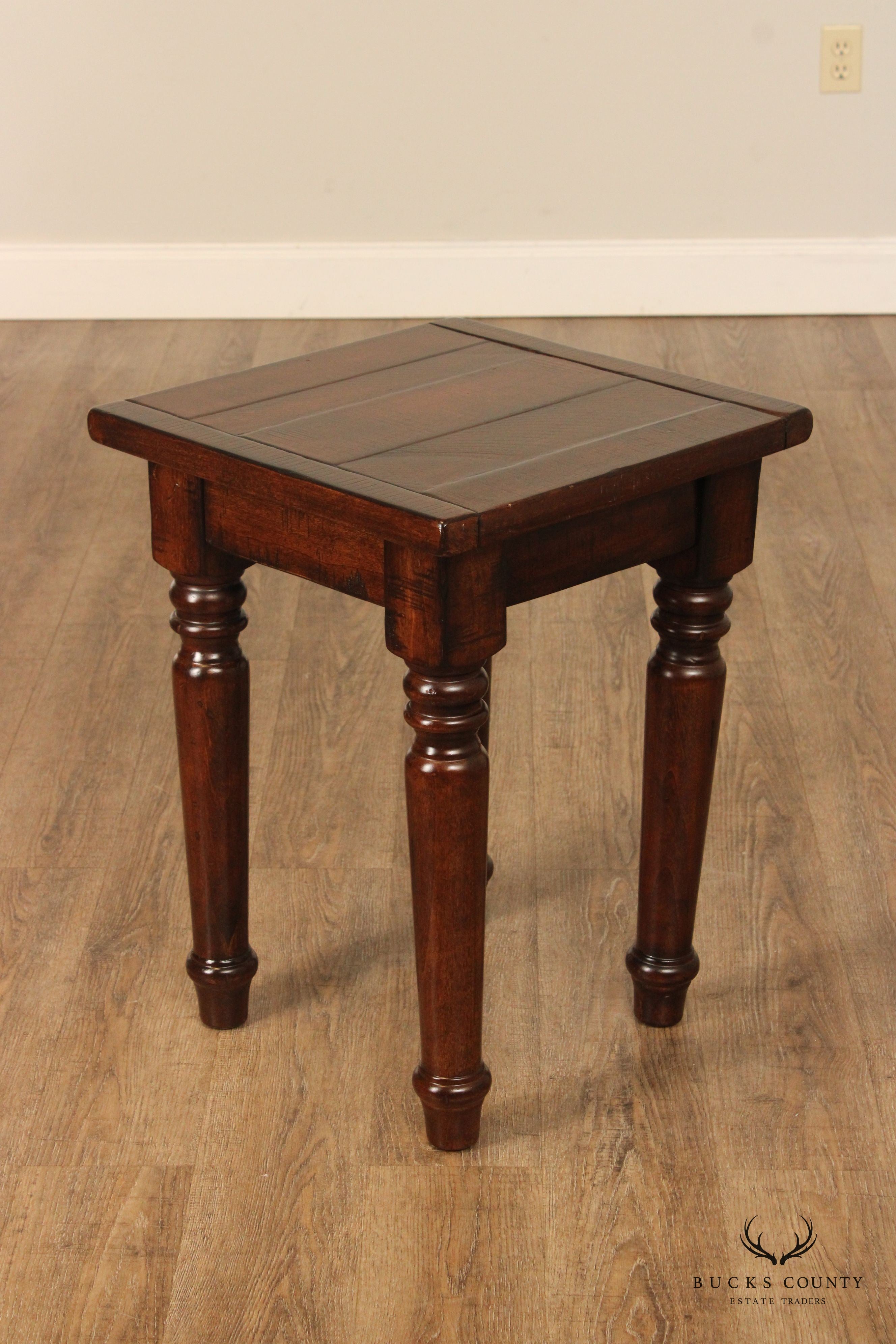 Pottery Barn English Traditional Style Square Top Side Table