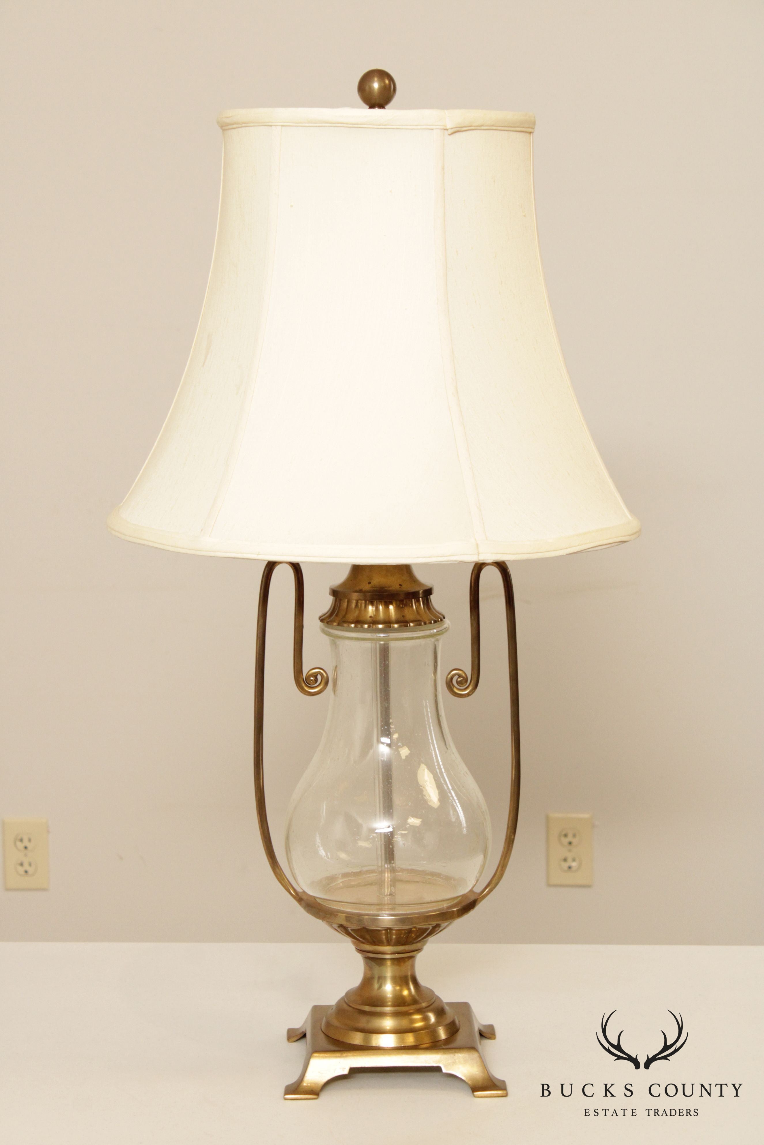 Chapman Seeded Glass and Brass Table Lamp