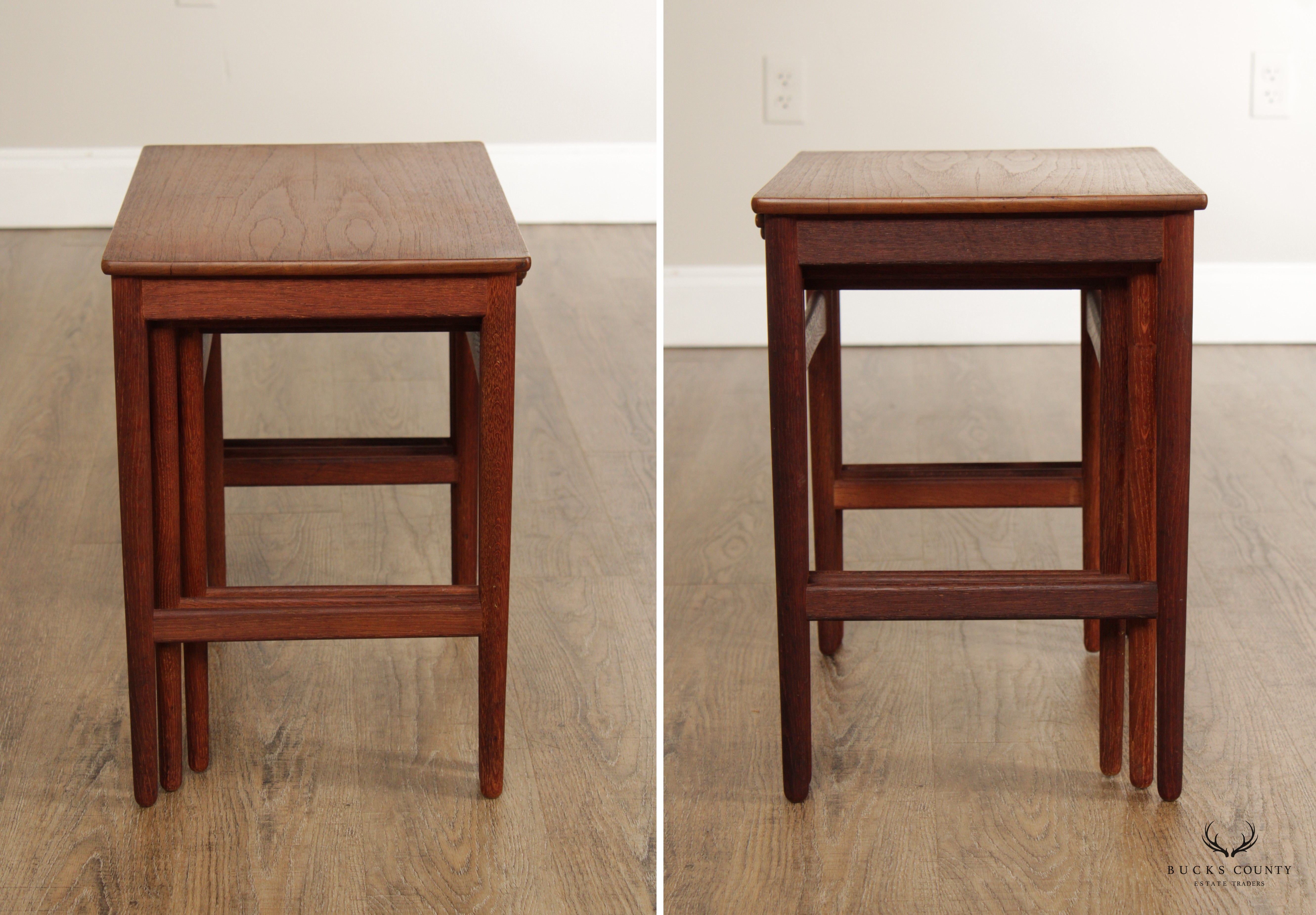 Illums Bolighus, Danish Modern set of three teak nesting tables