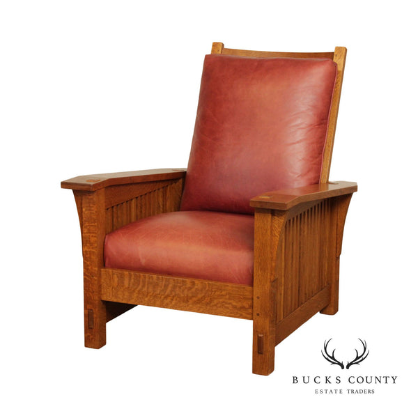 Stickley Mission Collection Oak Spindle Morris Chair (B)