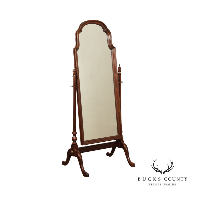 Ethan Allen Court Cherry Cheval Floor Dressing Mirror Bucks