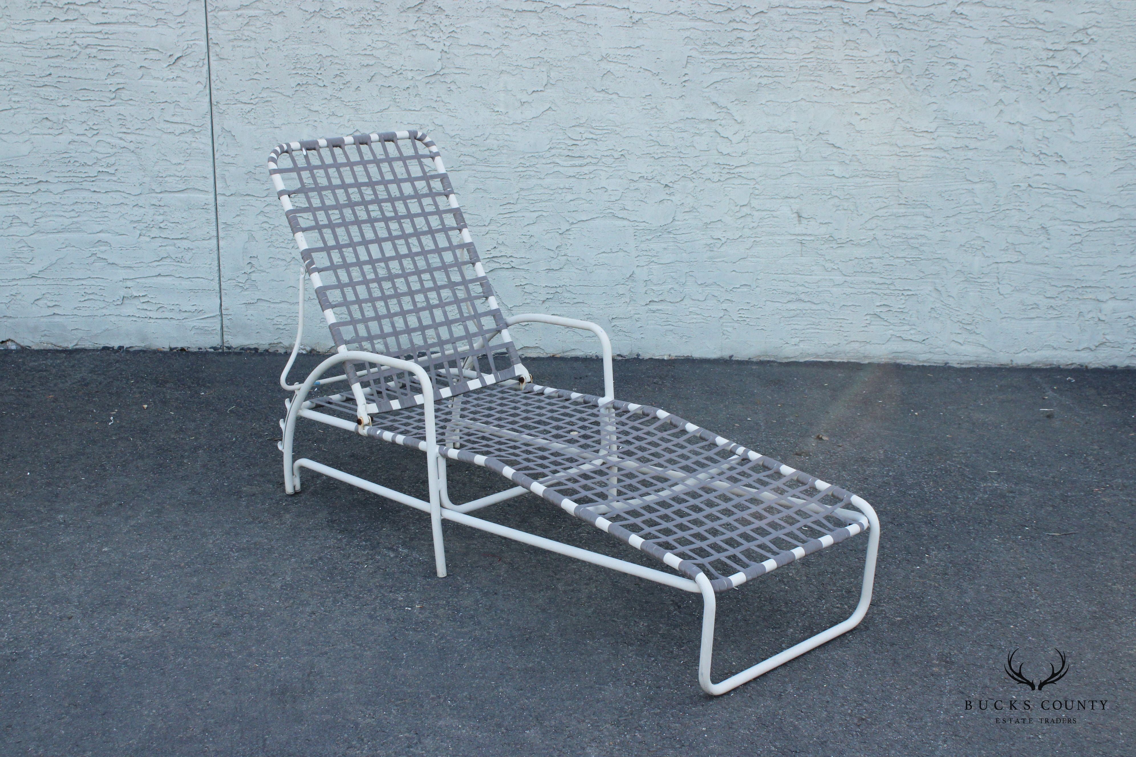 Mid Century Modern Outdoor Patio Reclining Chaise Lounge