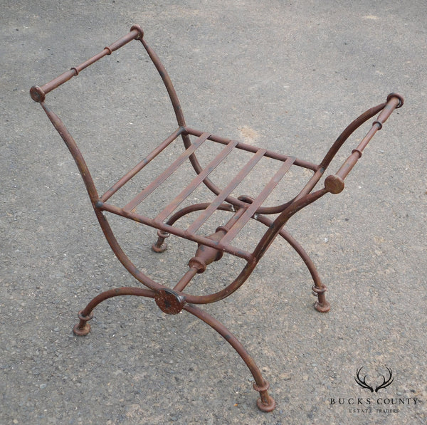 Neo-Classical Style X Base Iron Bench