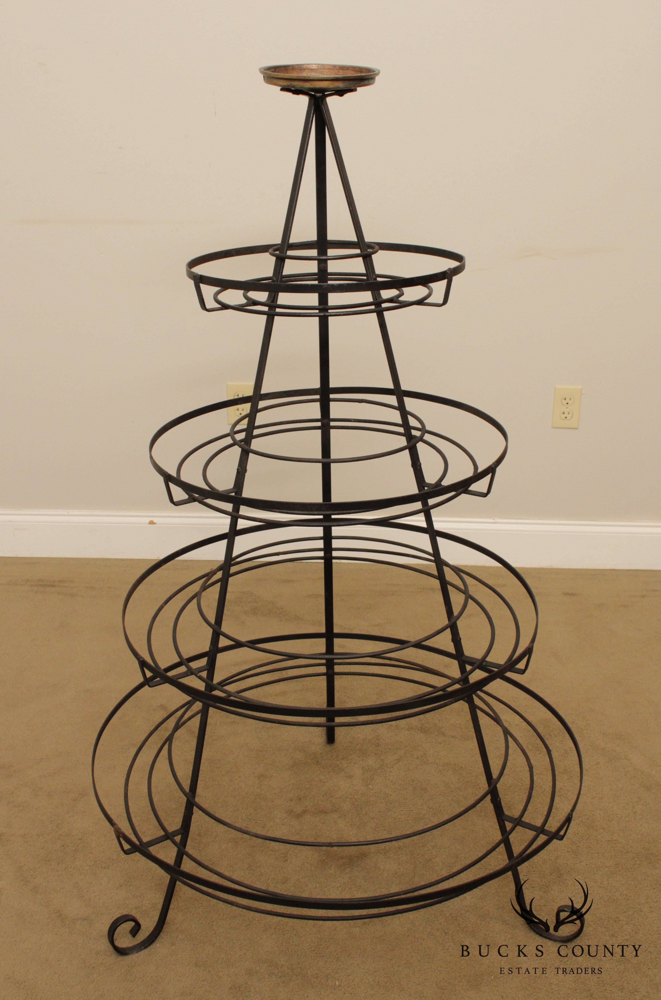 Vintage Wrought Iron Circular Tiered Garden