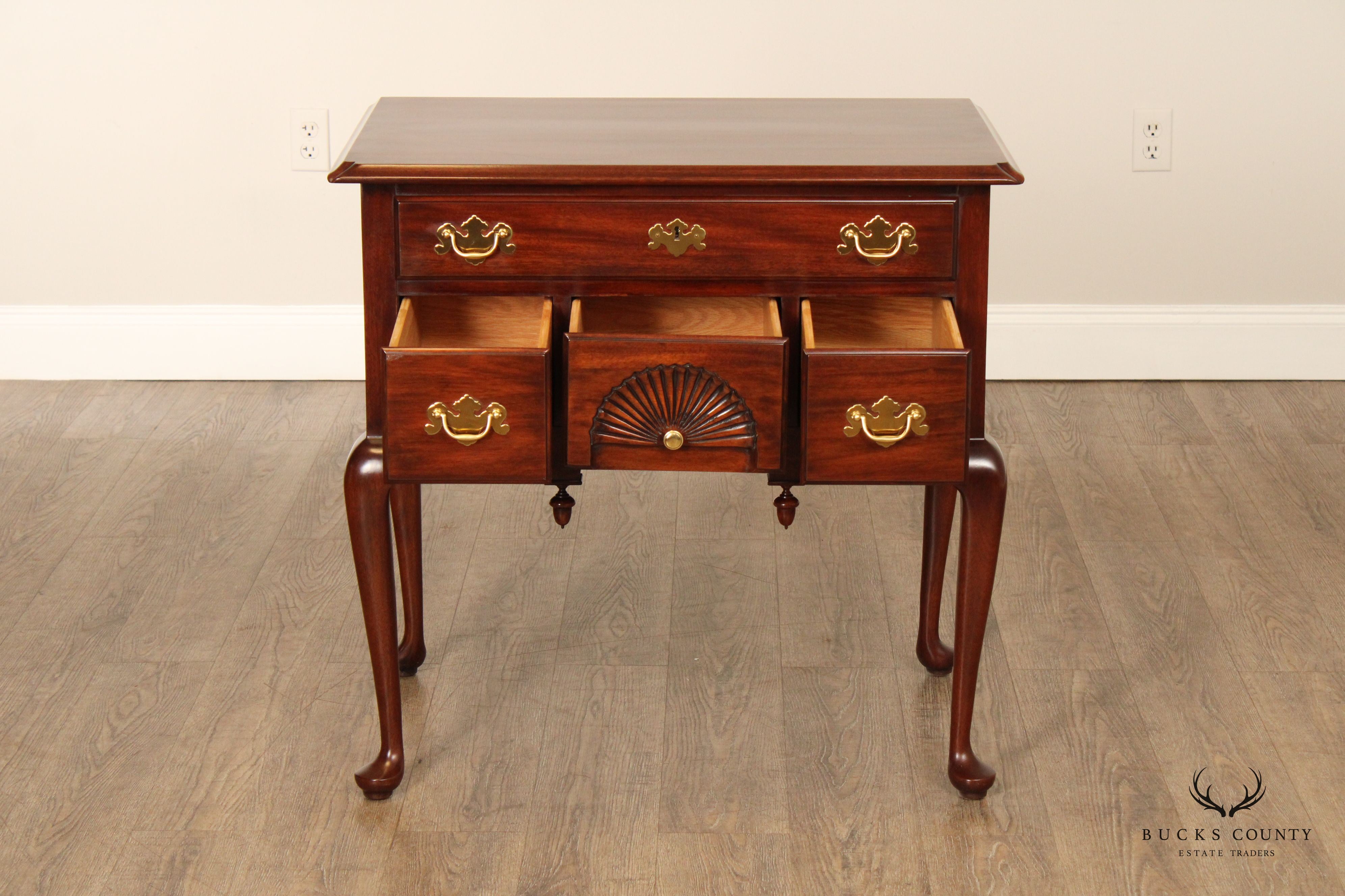 Henkel Harris Queen Anne Style Mahogany Lowboy