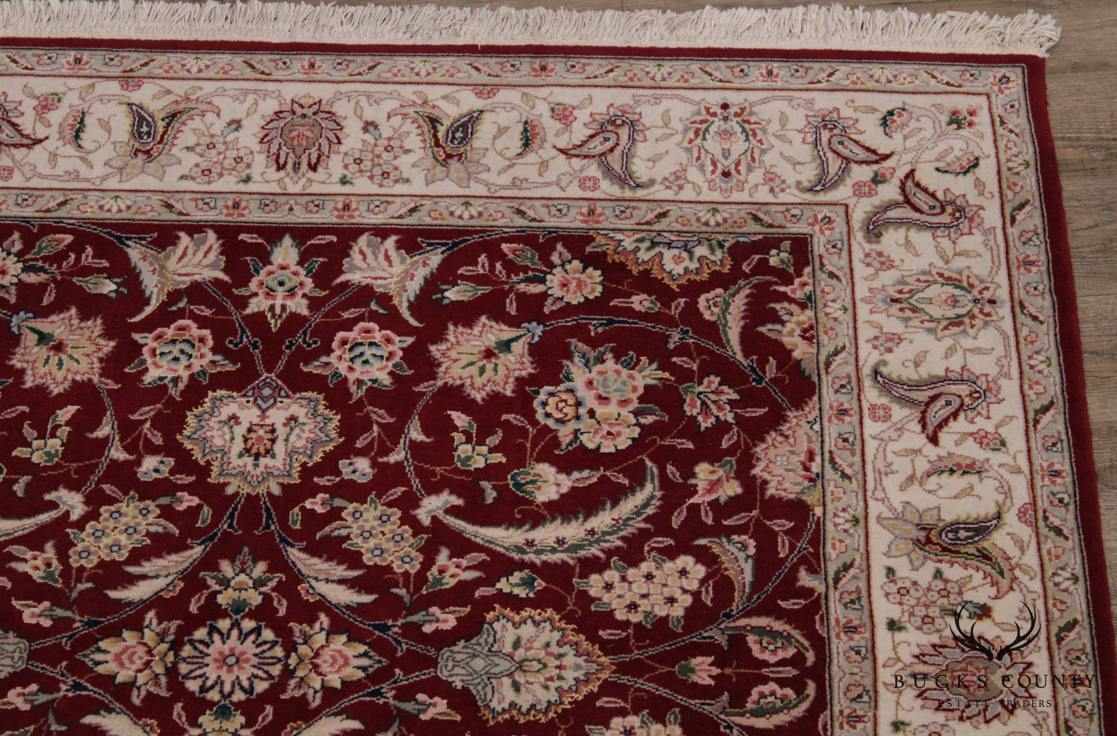 High Quality Red & Ivory Square Persian Room Size Rug