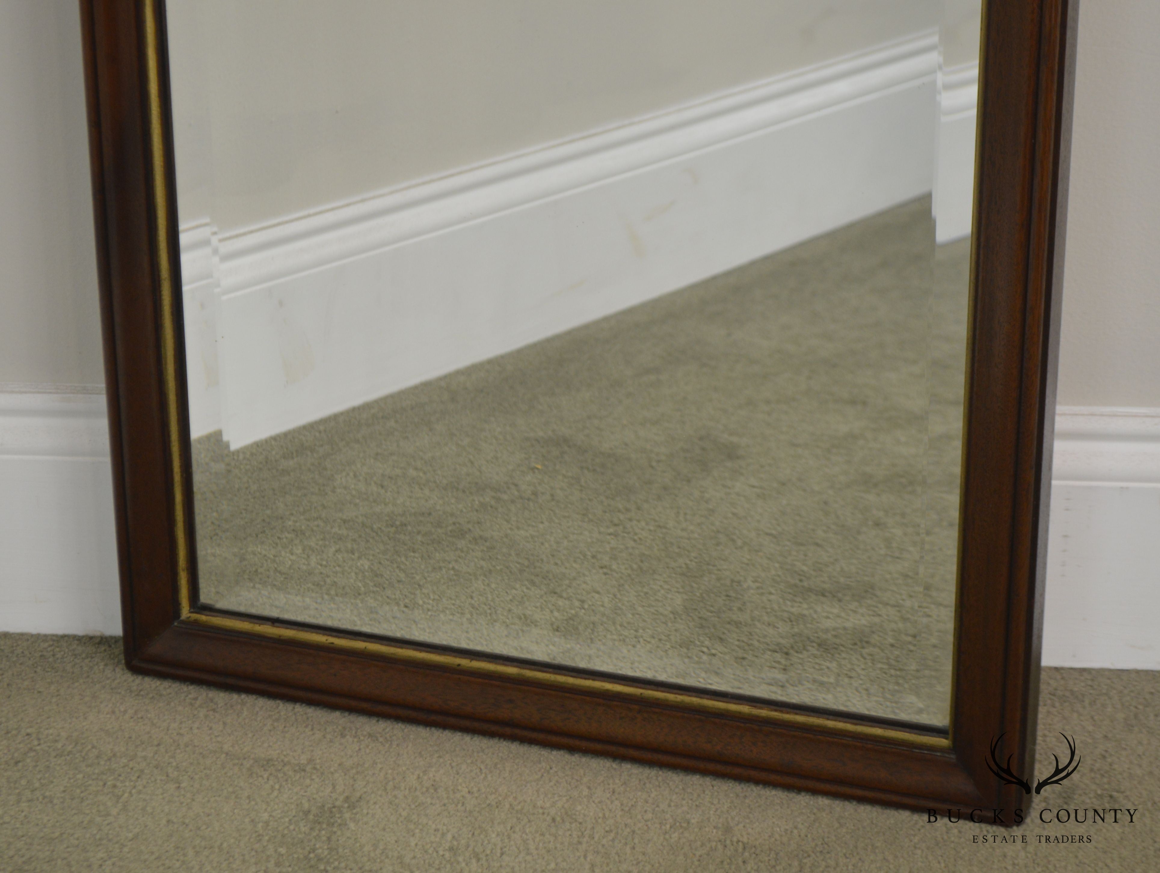 Georgian Style Quality Beveled Mirror Flame Mahogany Pierced Giltwood Carved Looking Glass